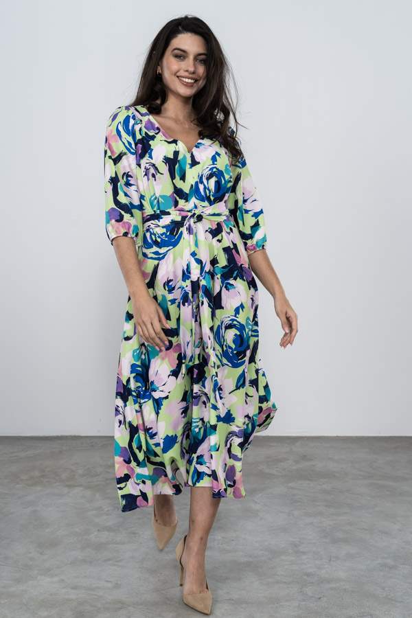 VESTIDO VUELO ESTAMPADO ROSAS