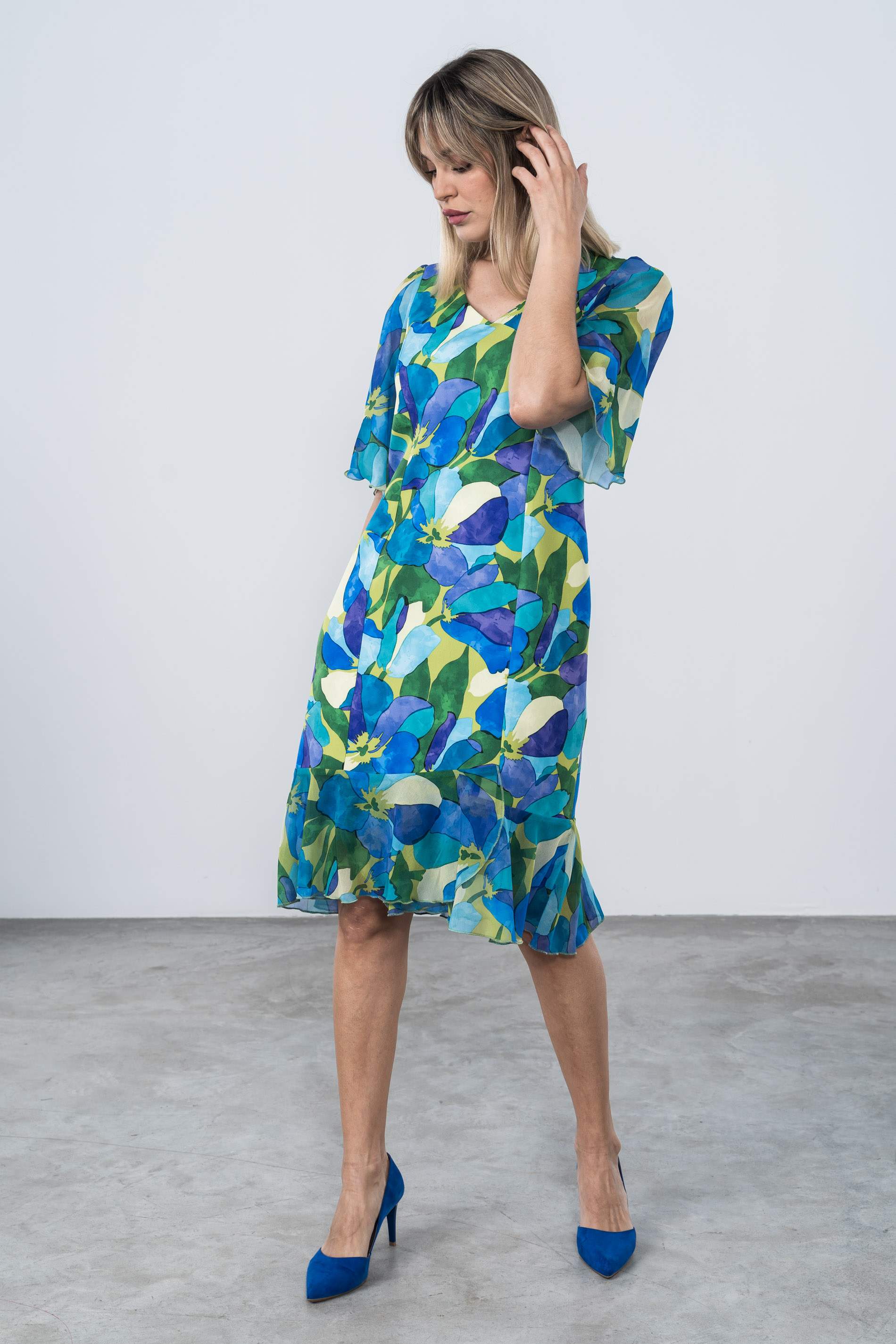 VESTIDO GASA ESTAMPADA