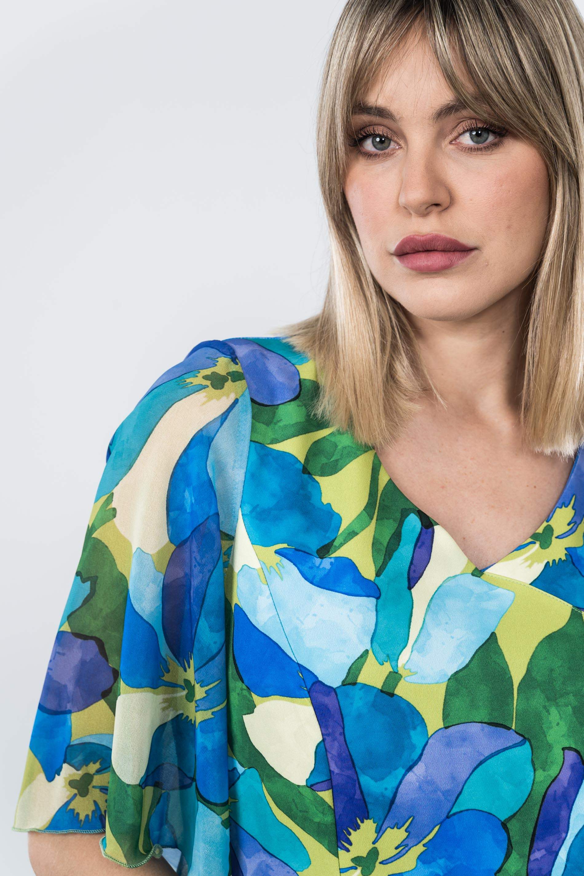 VESTIDO GASA ESTAMPADA