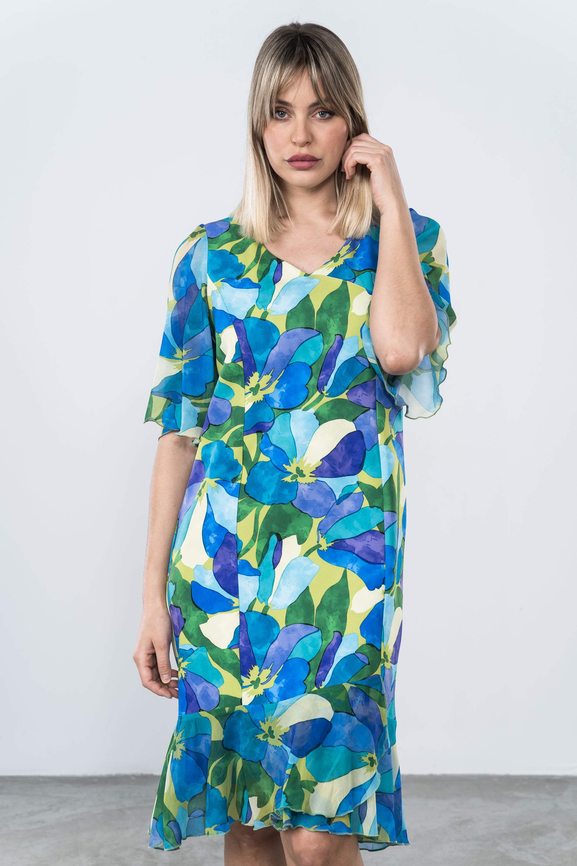 VESTIDO GASA ESTAMPADA