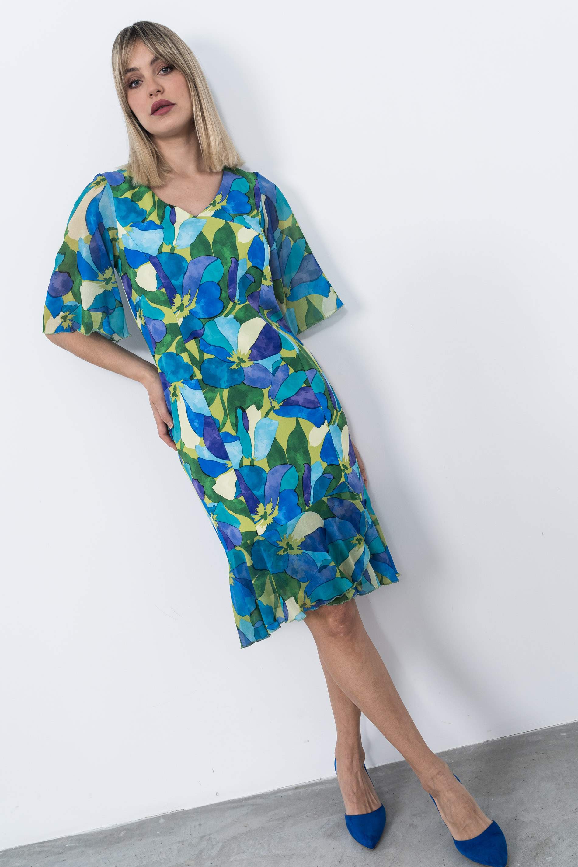 VESTIDO GASA ESTAMPADA