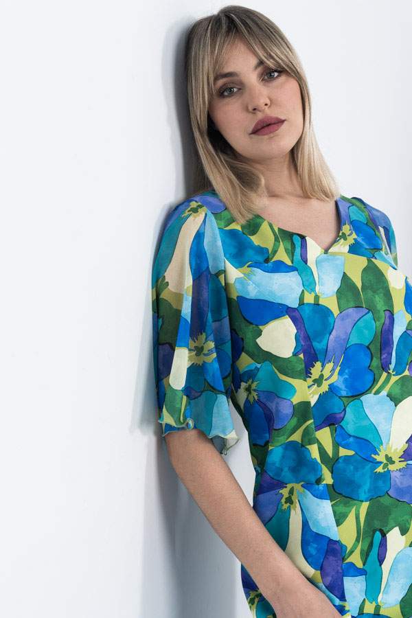 VESTIDO GASA ESTAMPADA
