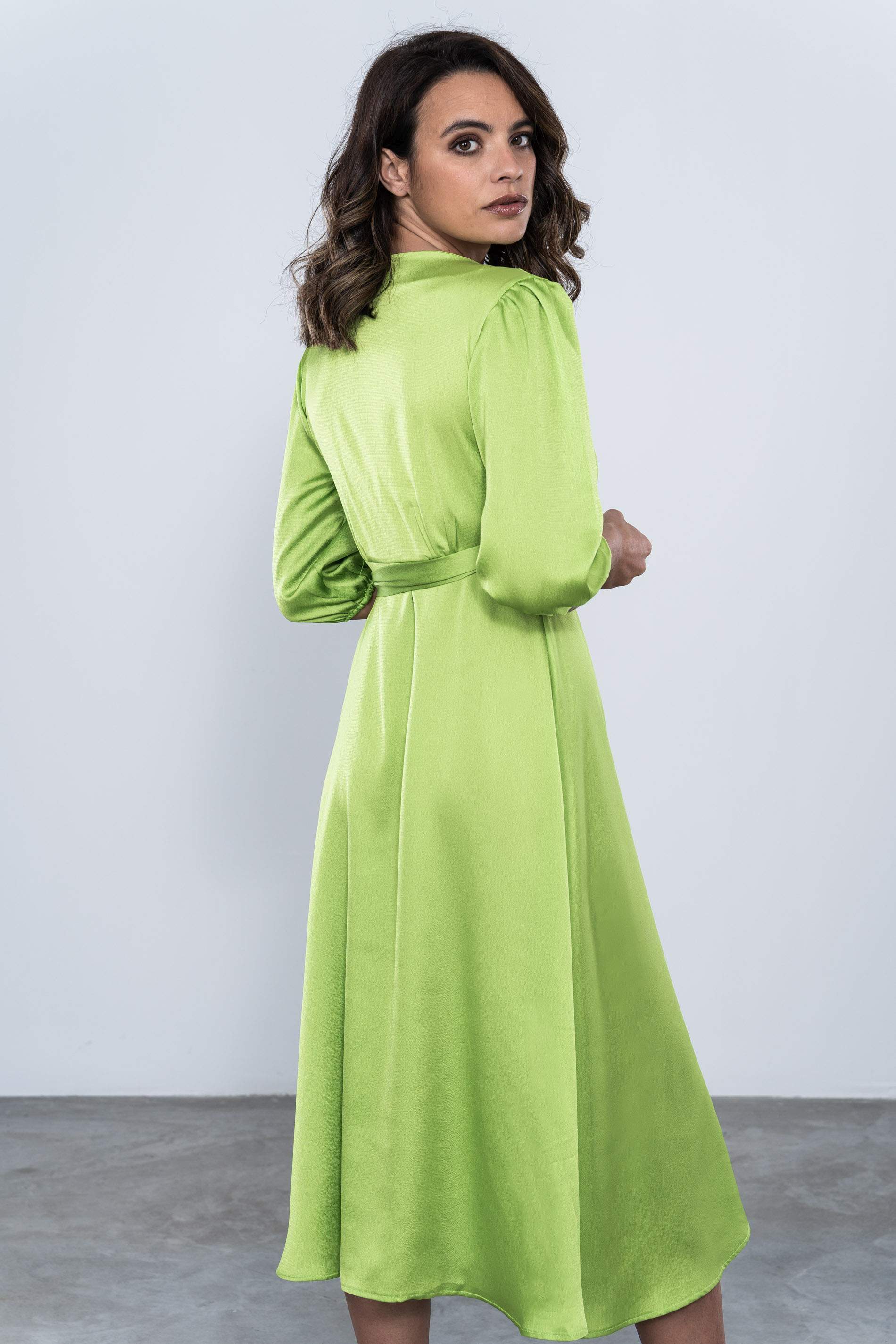VESTIDO SATINADO CRUZADO