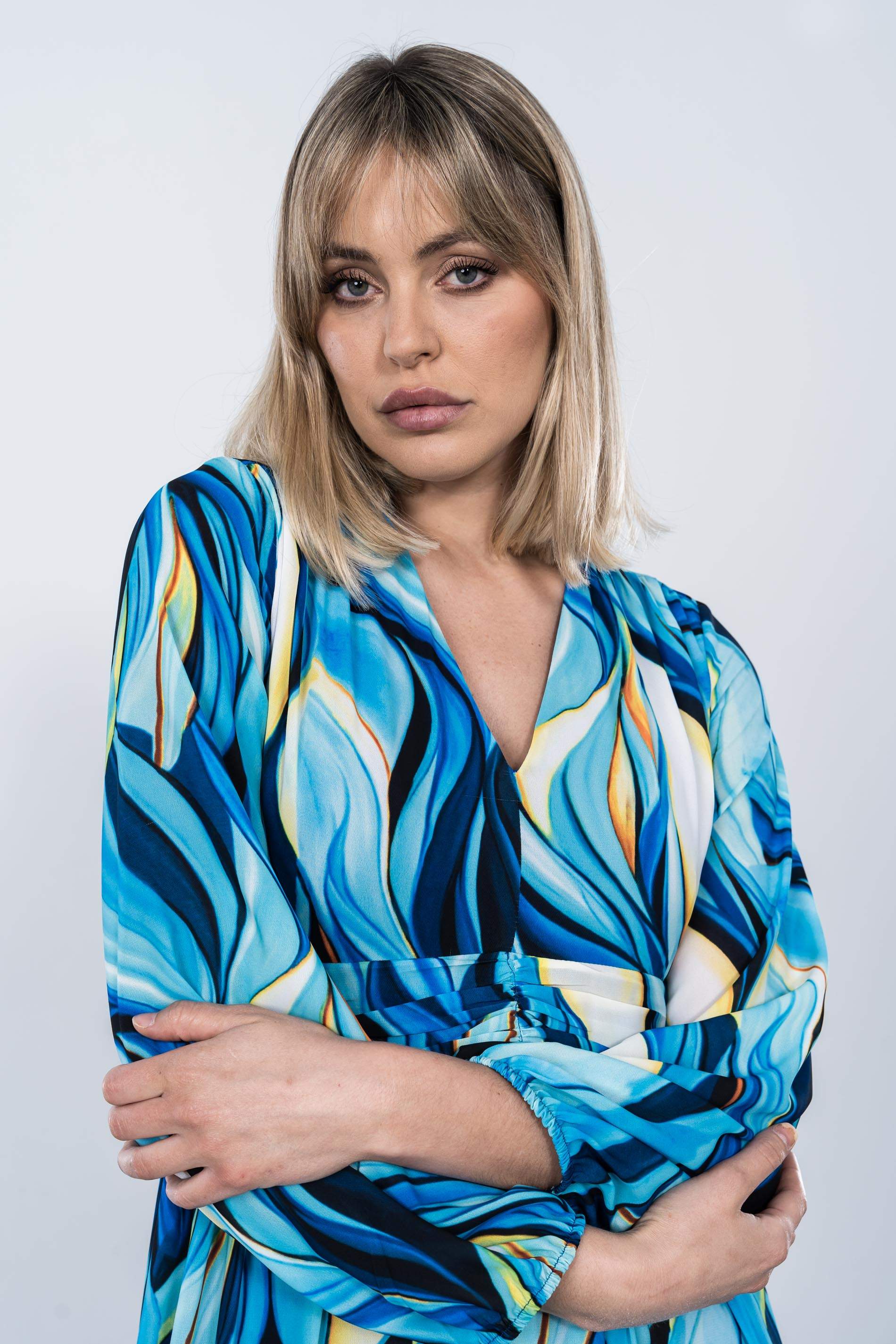 VESTIDO LARGO ESTAMPADO ONDAS