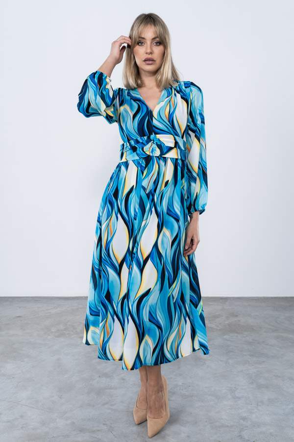 VESTIDO LARGO ESTAMPADO ONDAS