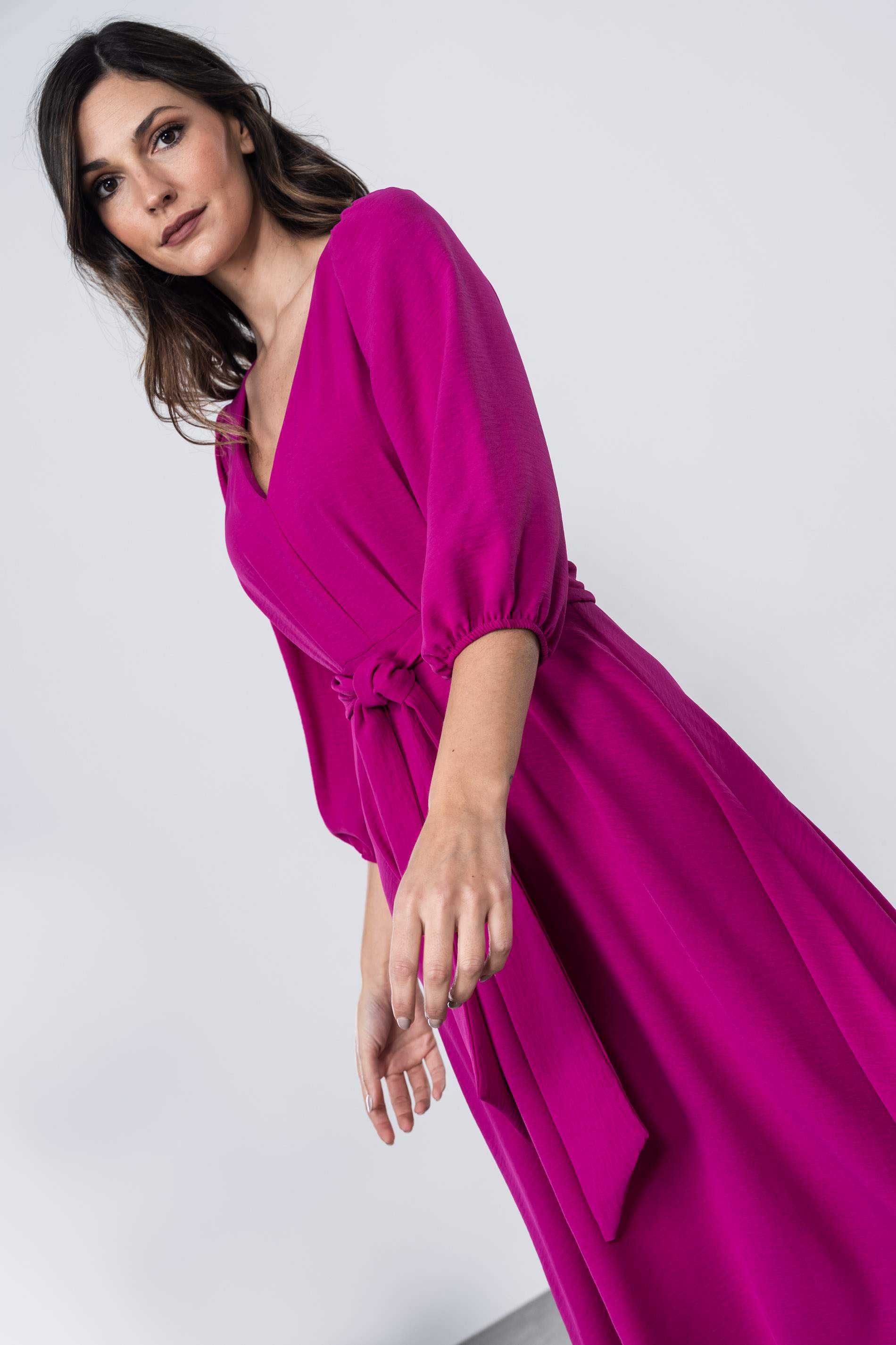 VESTIDO VUELO CINTURÓN BUGANVILLA