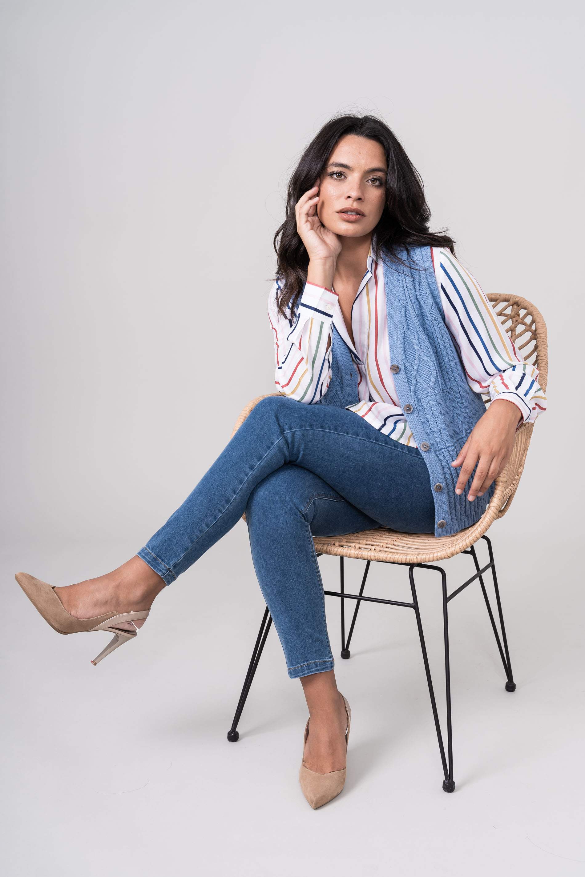 PANTALON VAQUERO GOMA CINTURA - Precchio