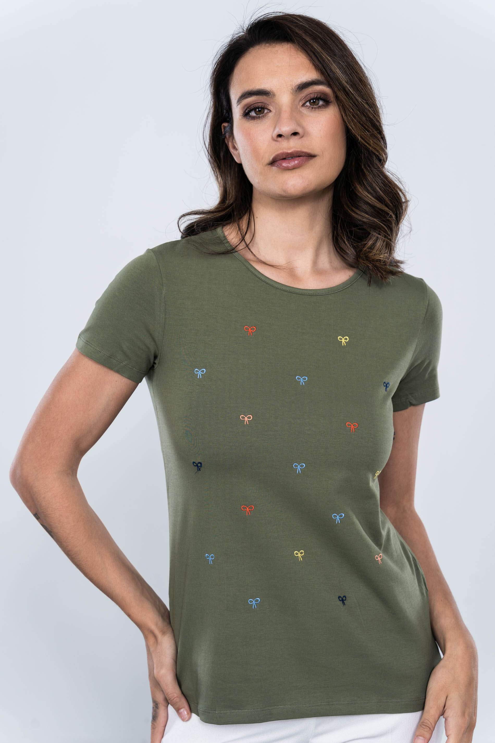 CAMISETA LACITOS BORDADA KAKI