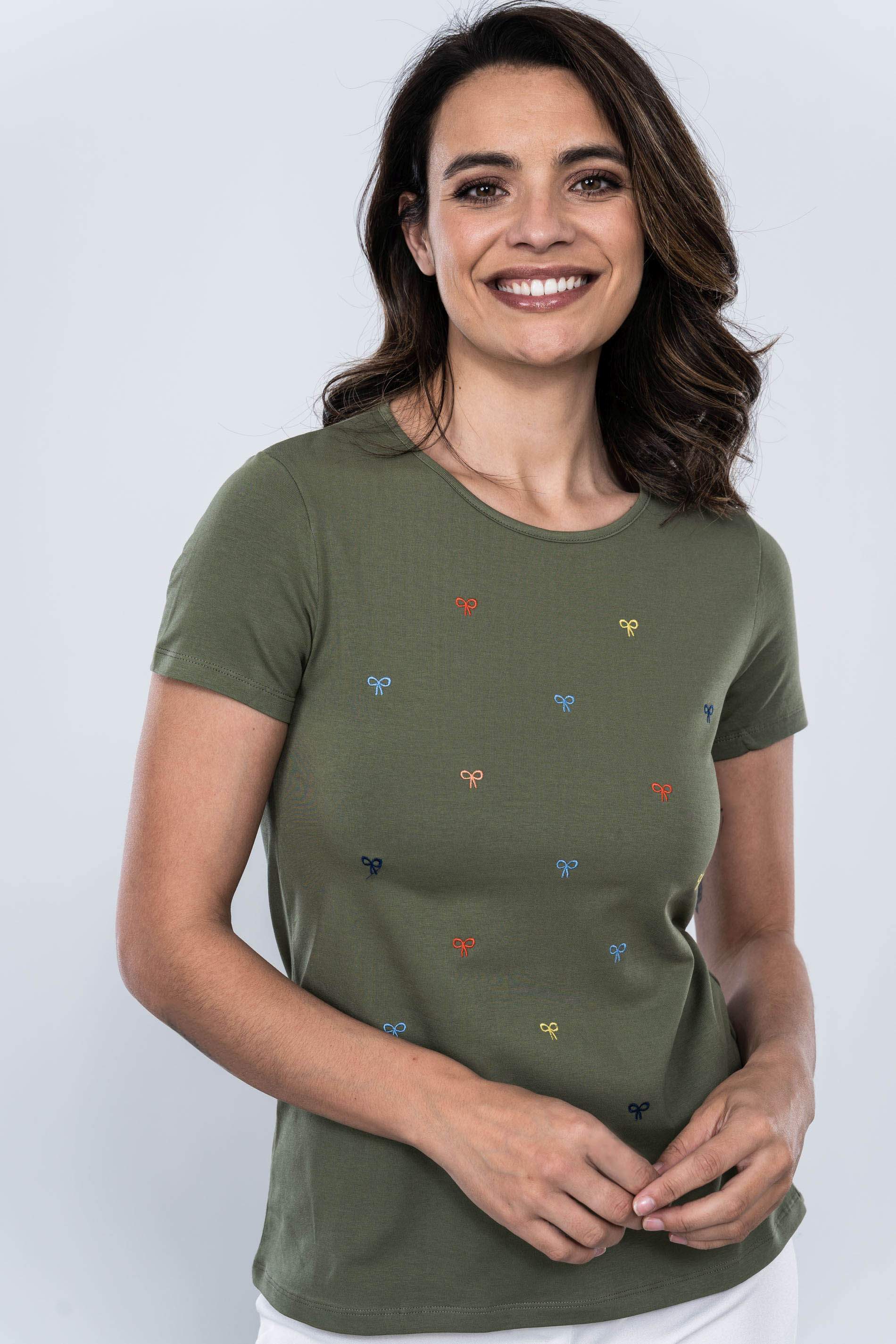 CAMISETA LACITOS BORDADA KAKI