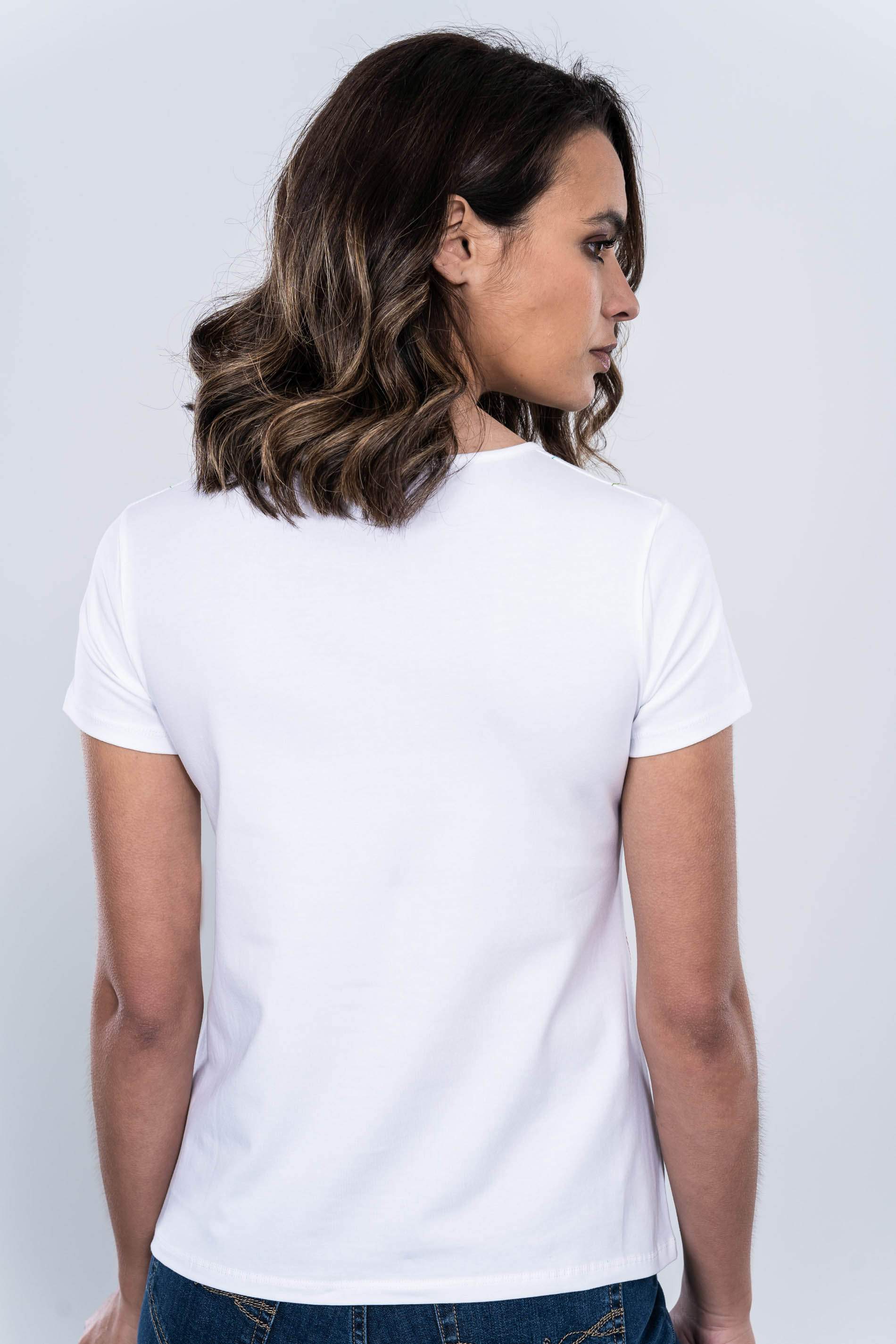 CAMISETA DELANTERO BORDADOS BLANCO