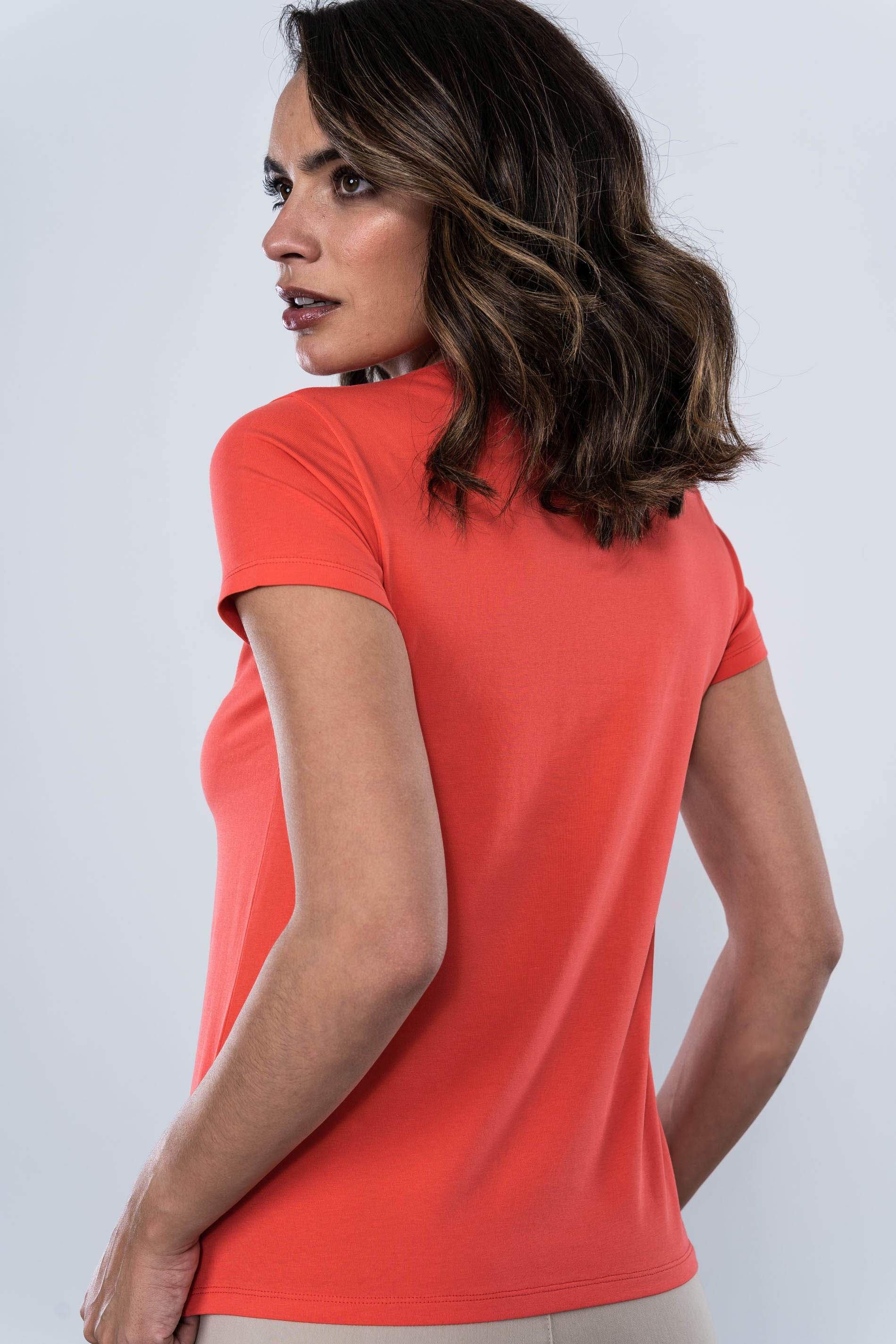 CAMISETA DETALLE PLANTAS CORAL
