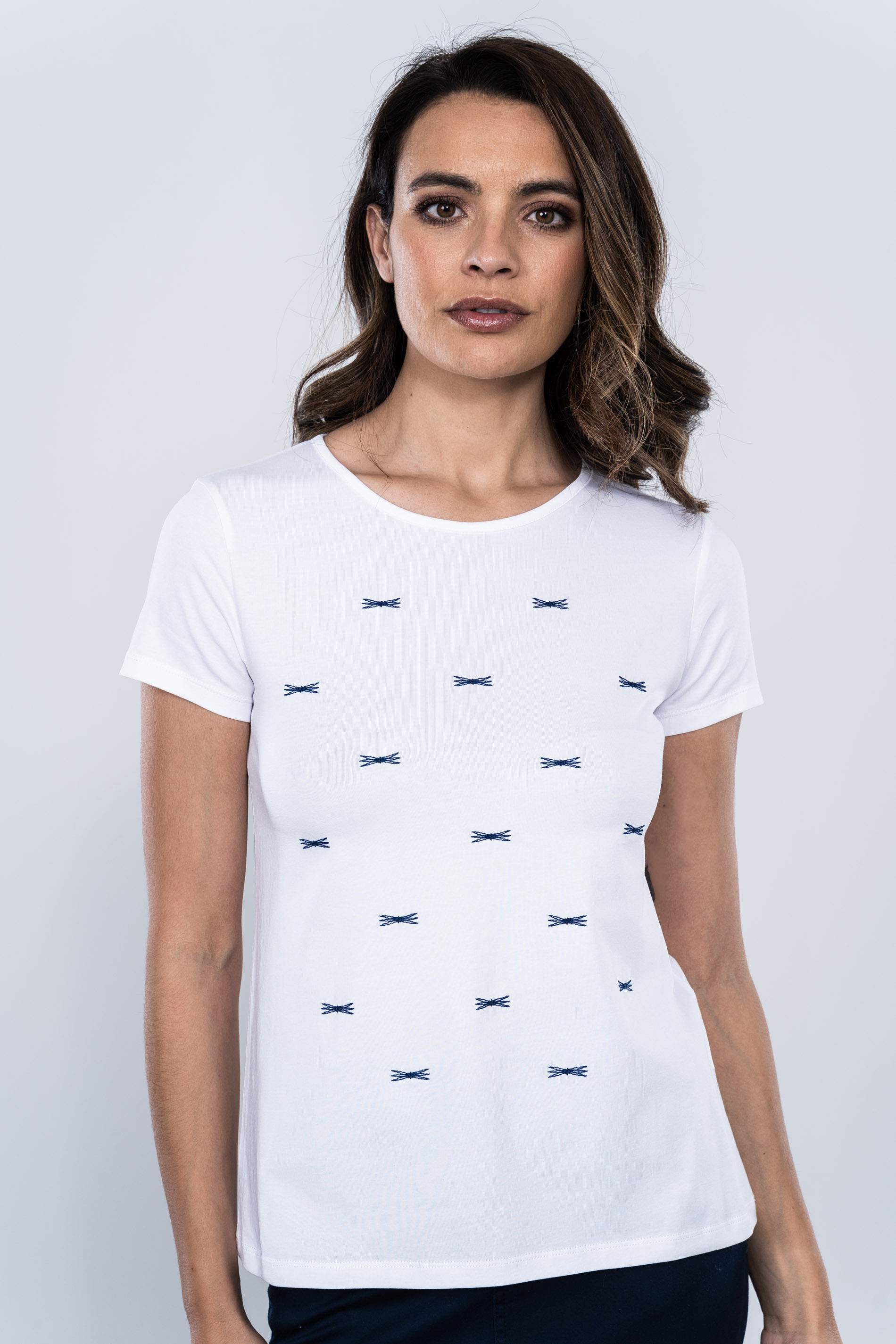 CAMISETA PAJARITAS BORDADAS
