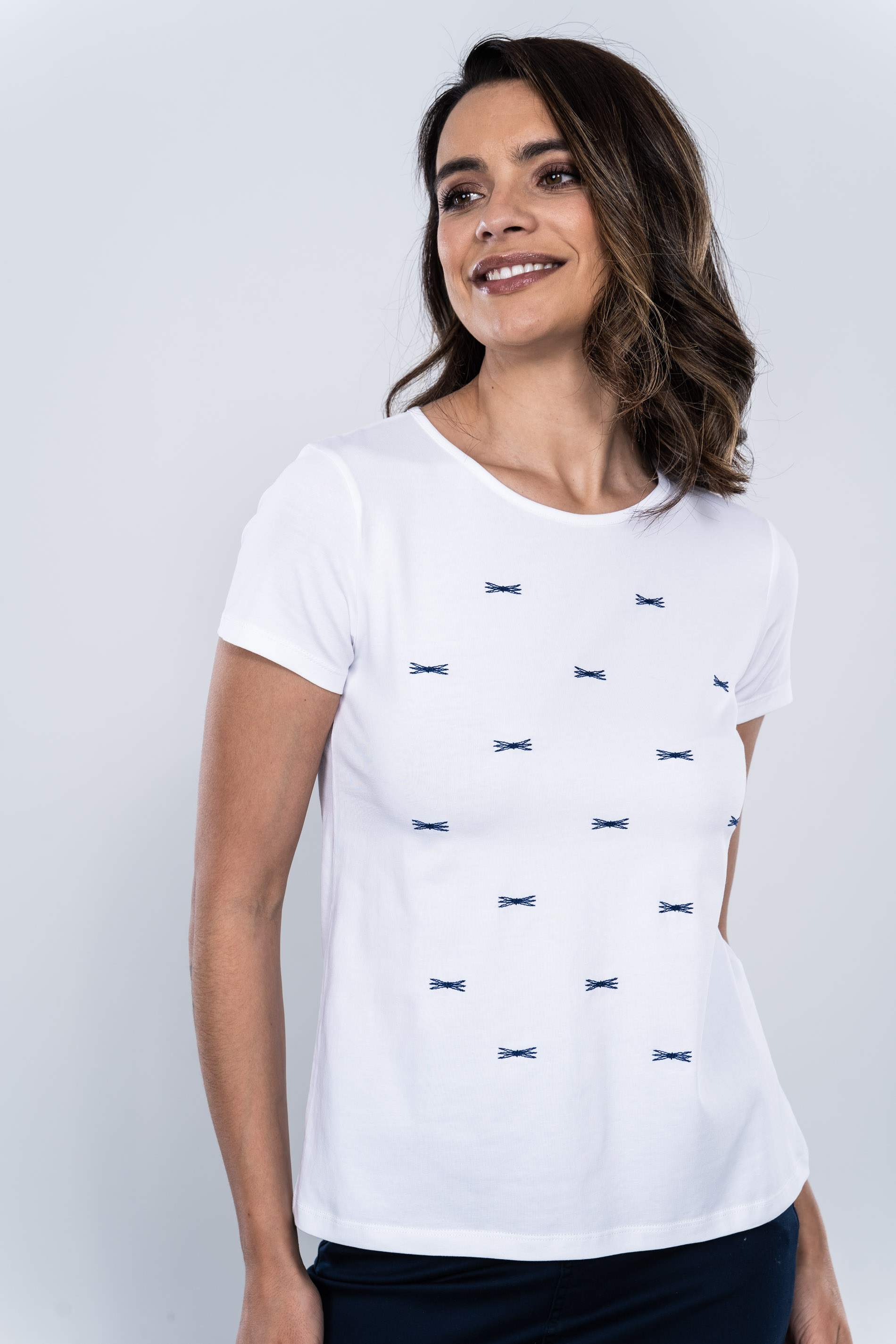 CAMISETA PAJARITAS BORDADAS