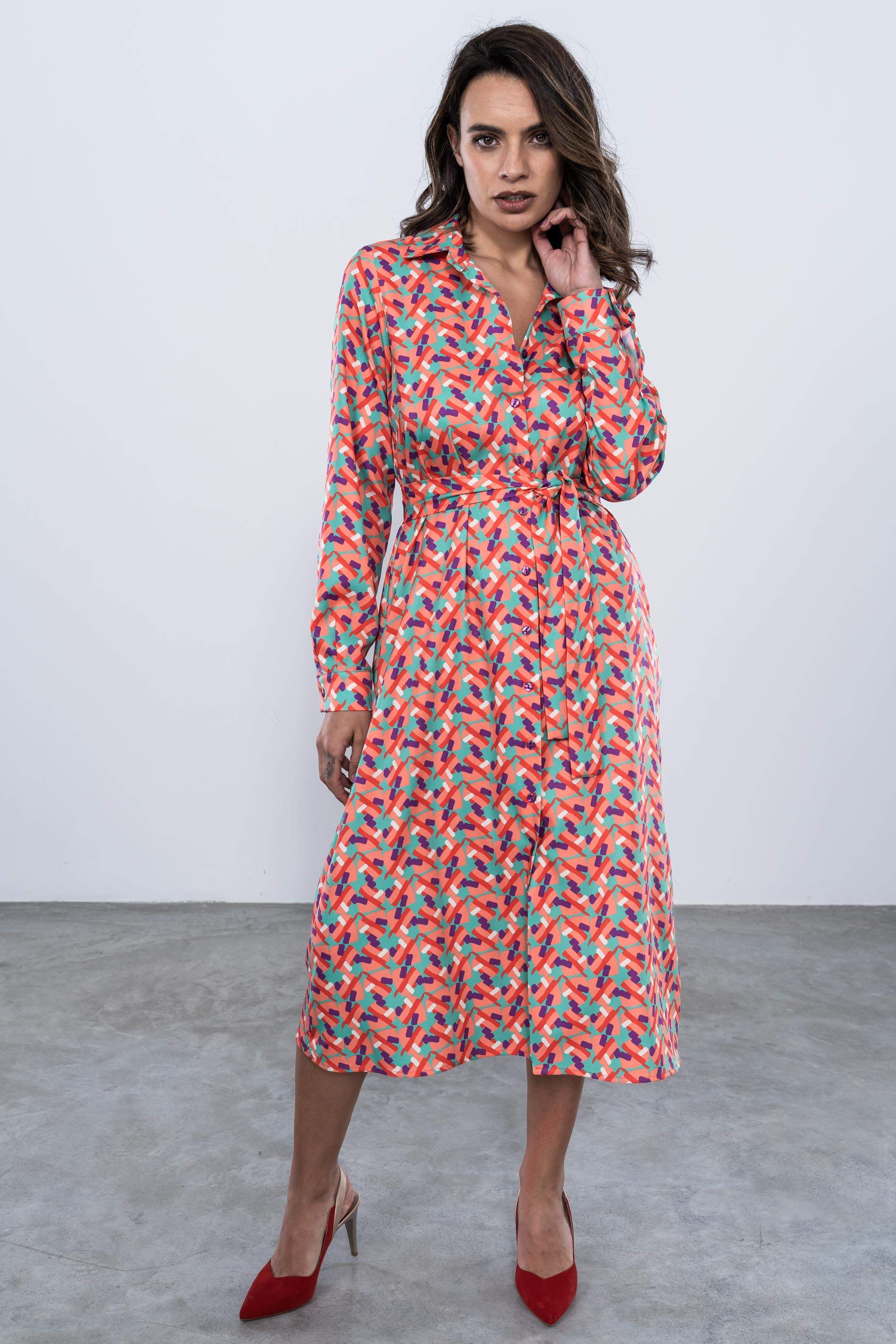 VESTIDO CAMISERO ESTAMPADO
