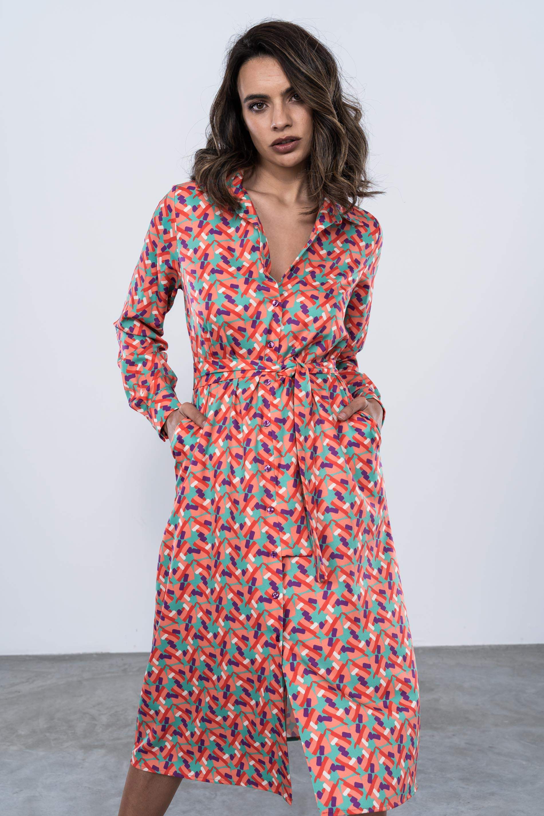 VESTIDO CAMISERO ESTAMPADO