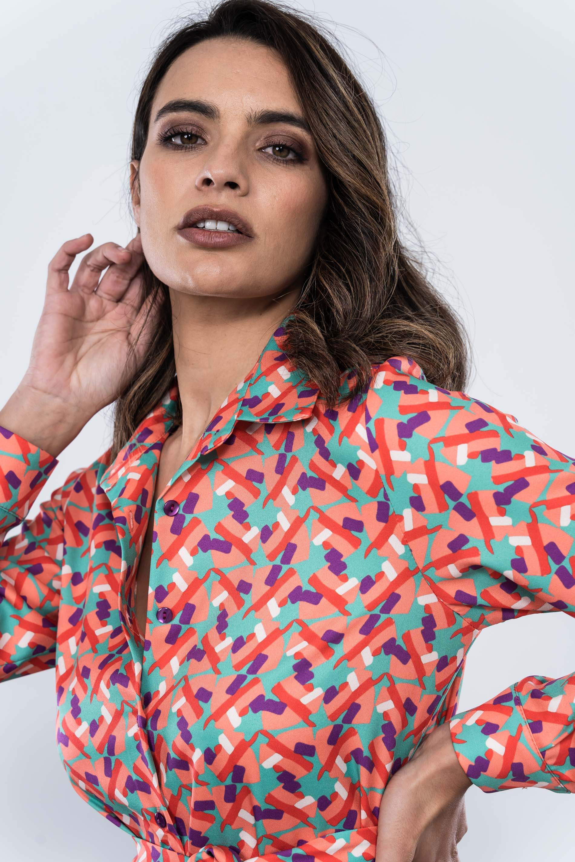 VESTIDO CAMISERO ESTAMPADO