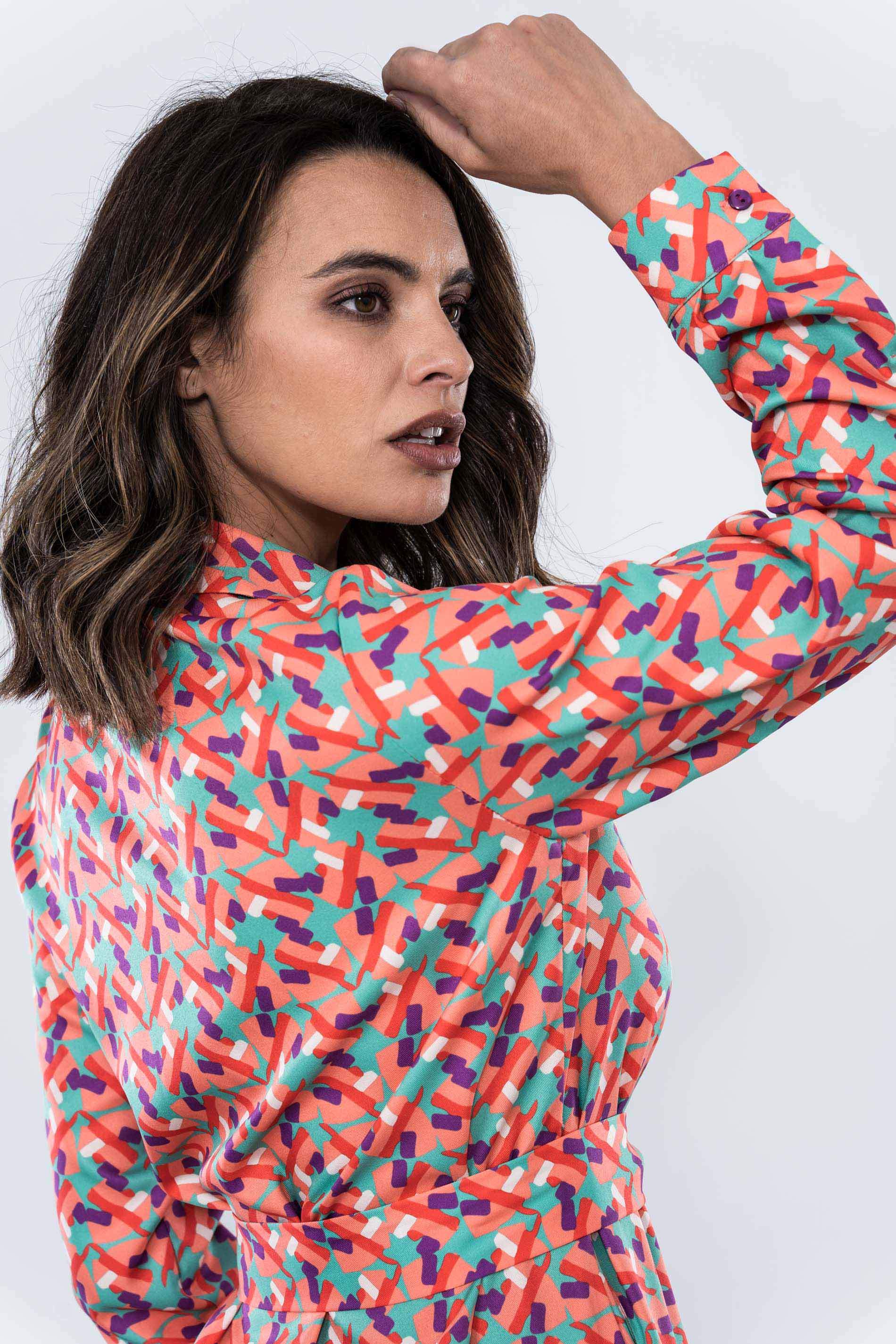 VESTIDO CAMISERO ESTAMPADO