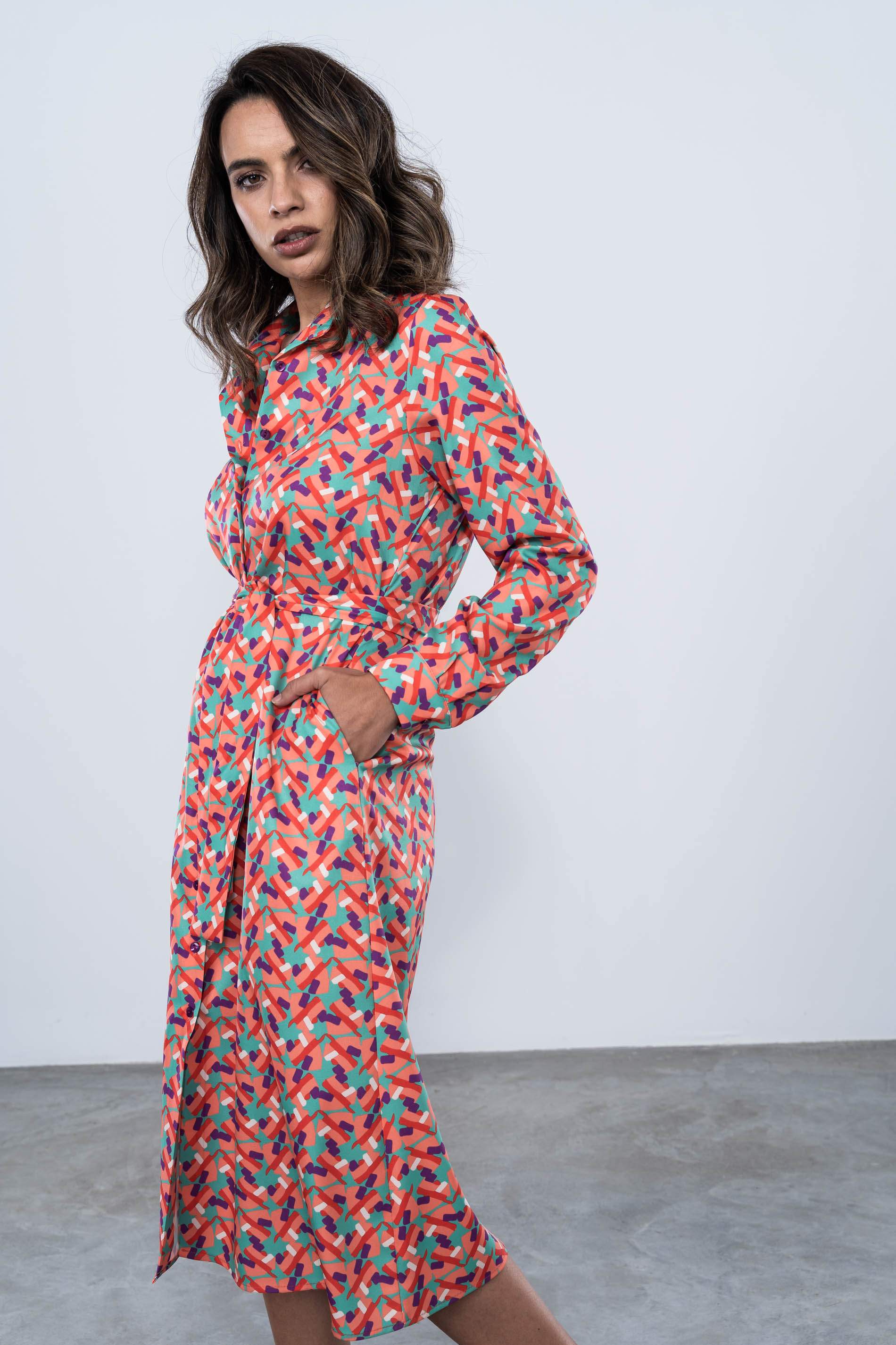 VESTIDO CAMISERO ESTAMPADO