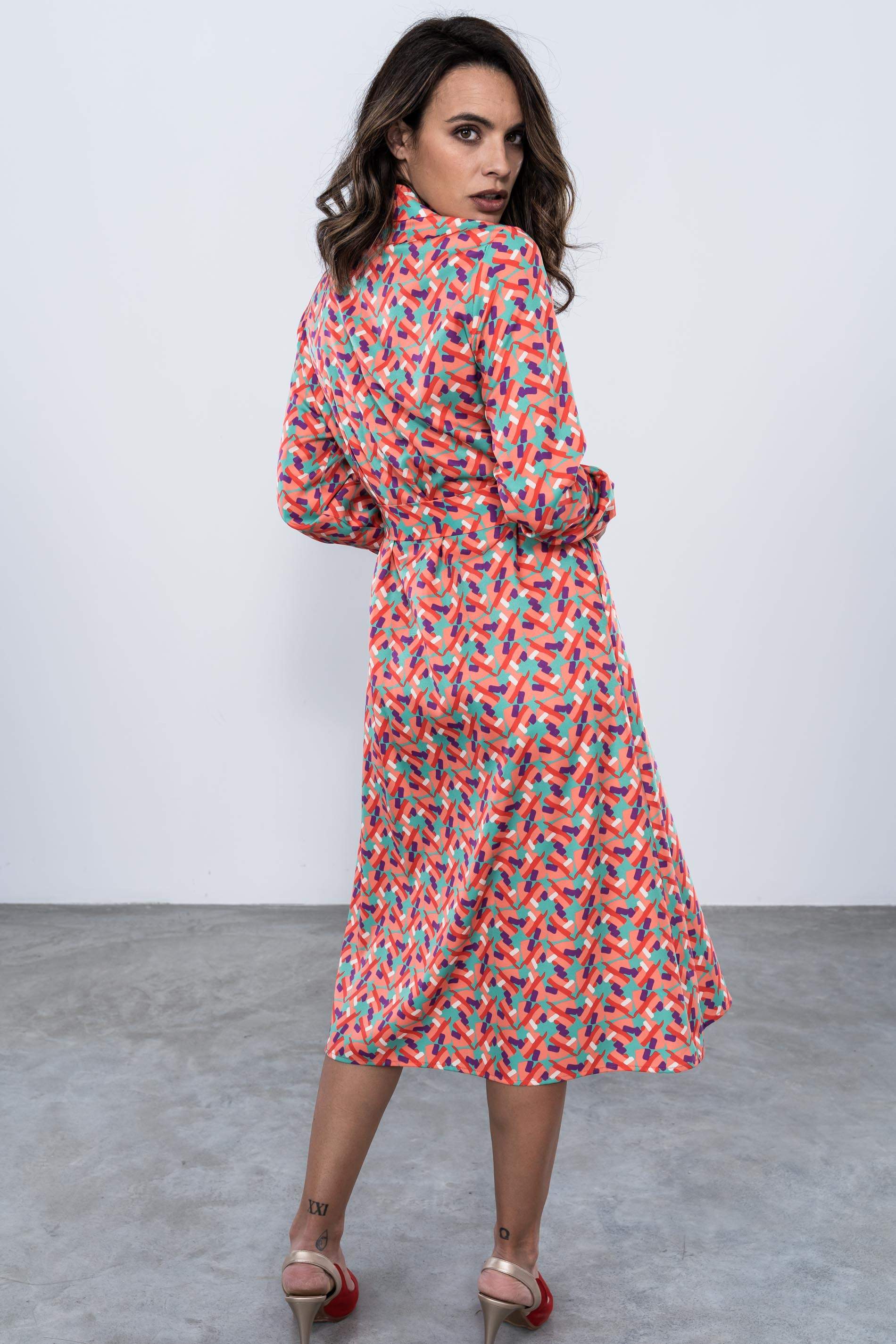 VESTIDO CAMISERO ESTAMPADO