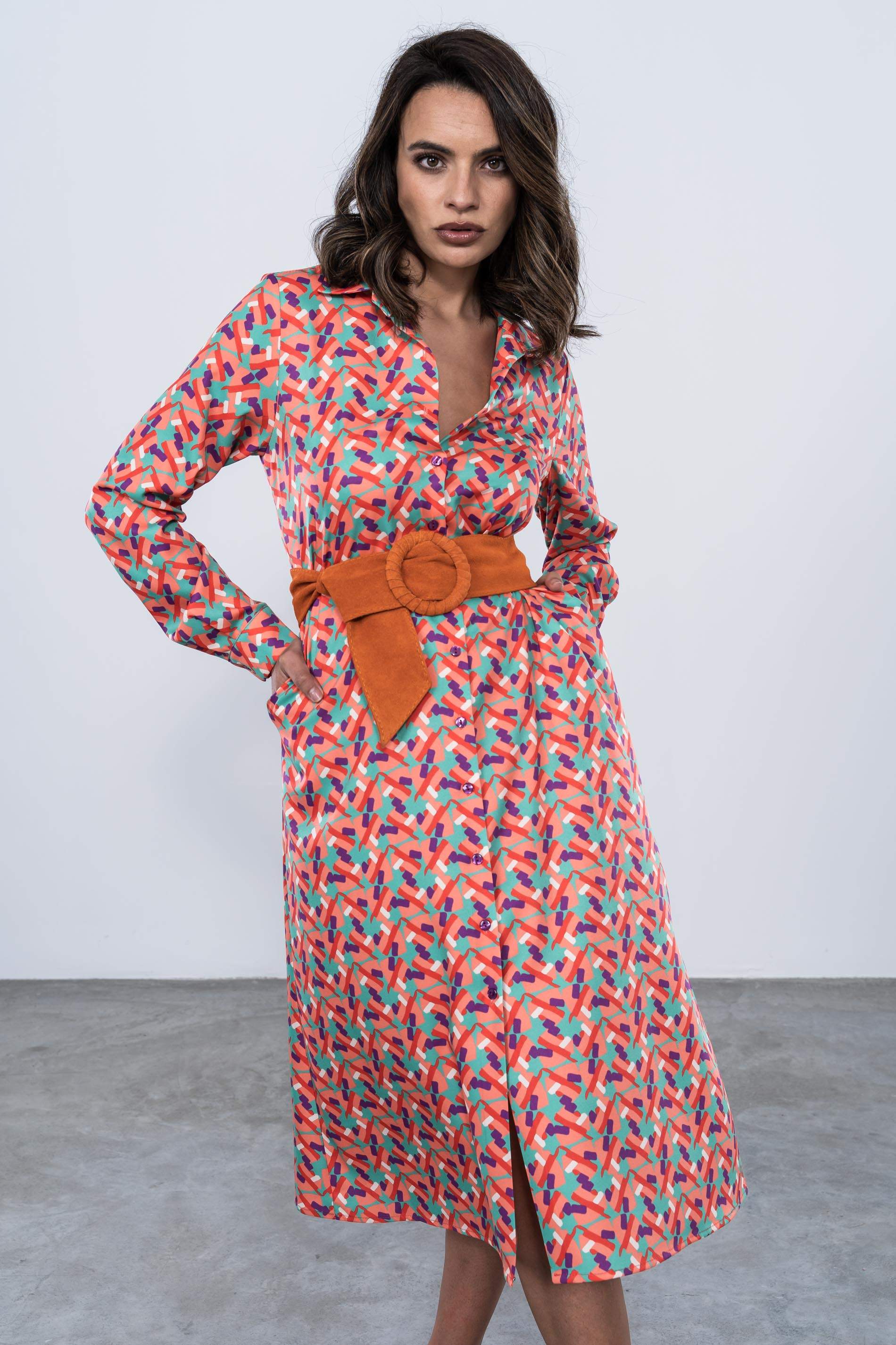 VESTIDO CAMISERO ESTAMPADO