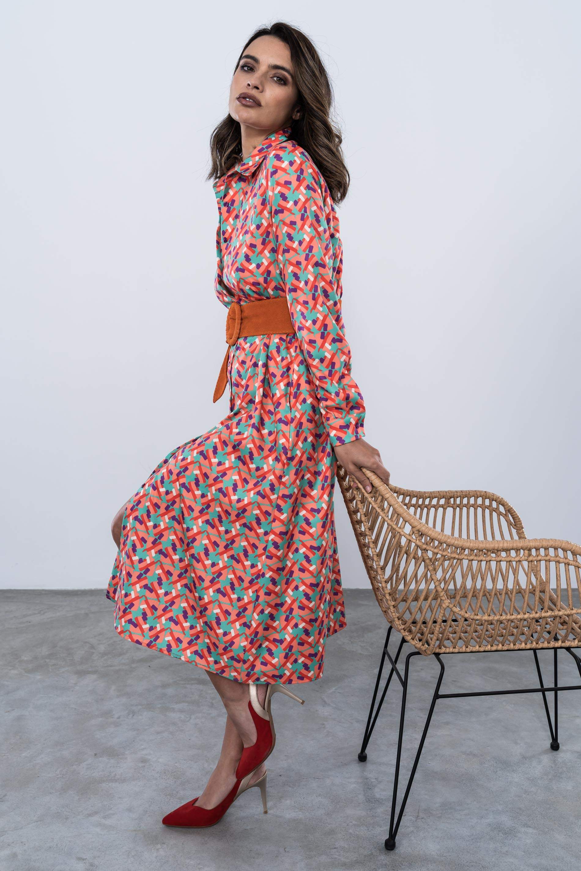 VESTIDO CAMISERO ESTAMPADO