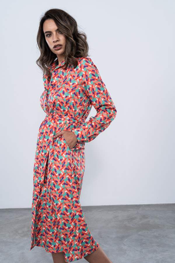 VESTIDO CAMISERO ESTAMPADO