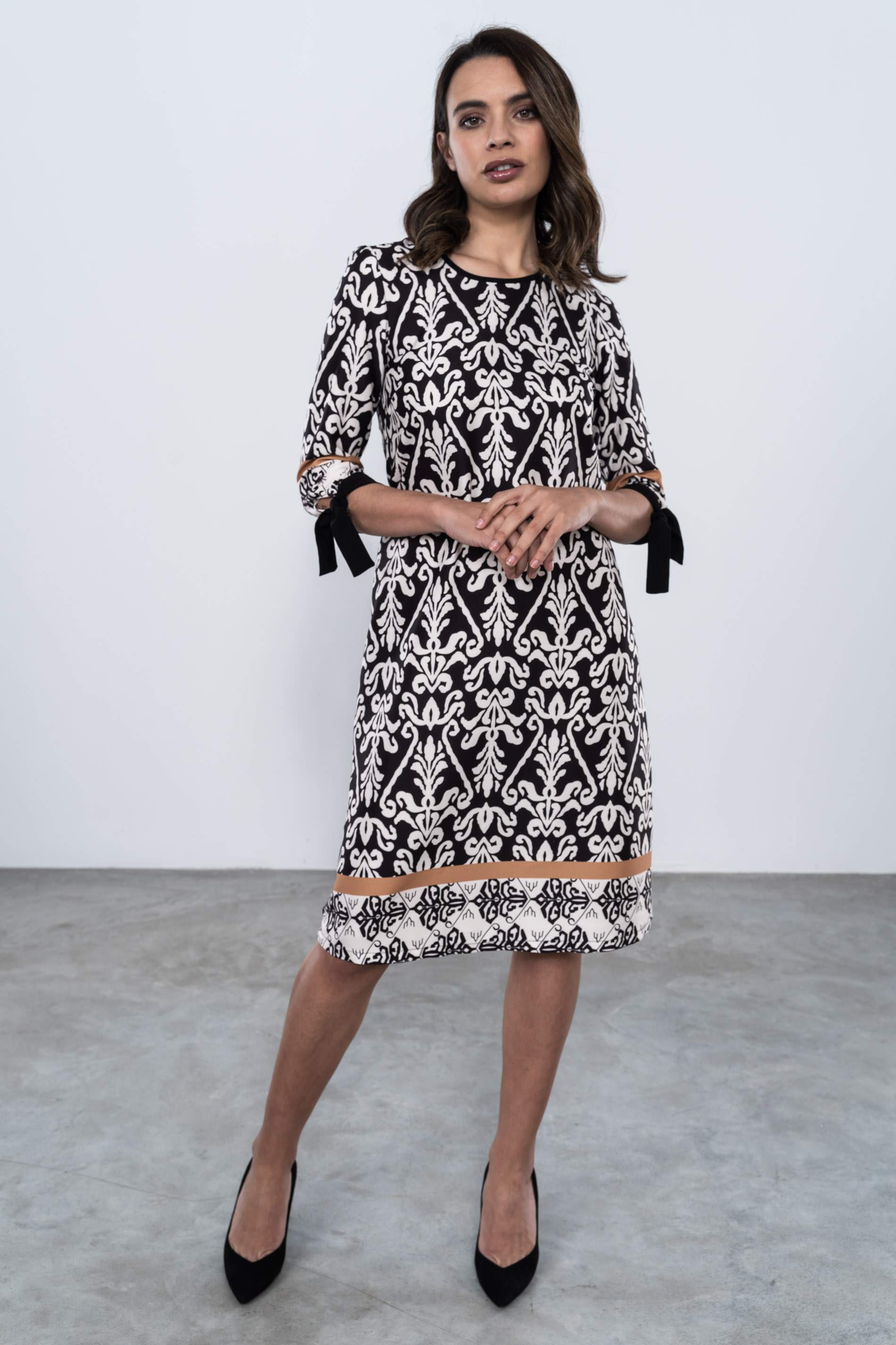 VESTIDO RECTO BICOLOR