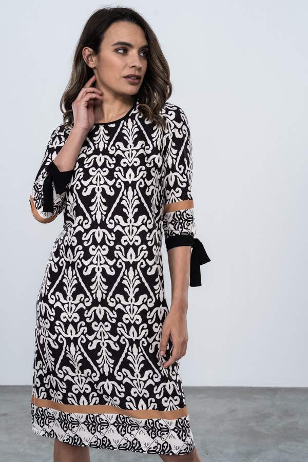VESTIDO RECTO BICOLOR