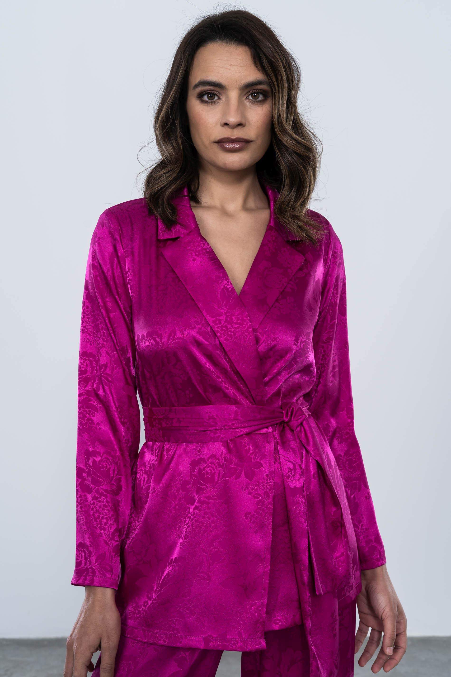 CHAQUETA SATINADA JACQUARD LAZADA