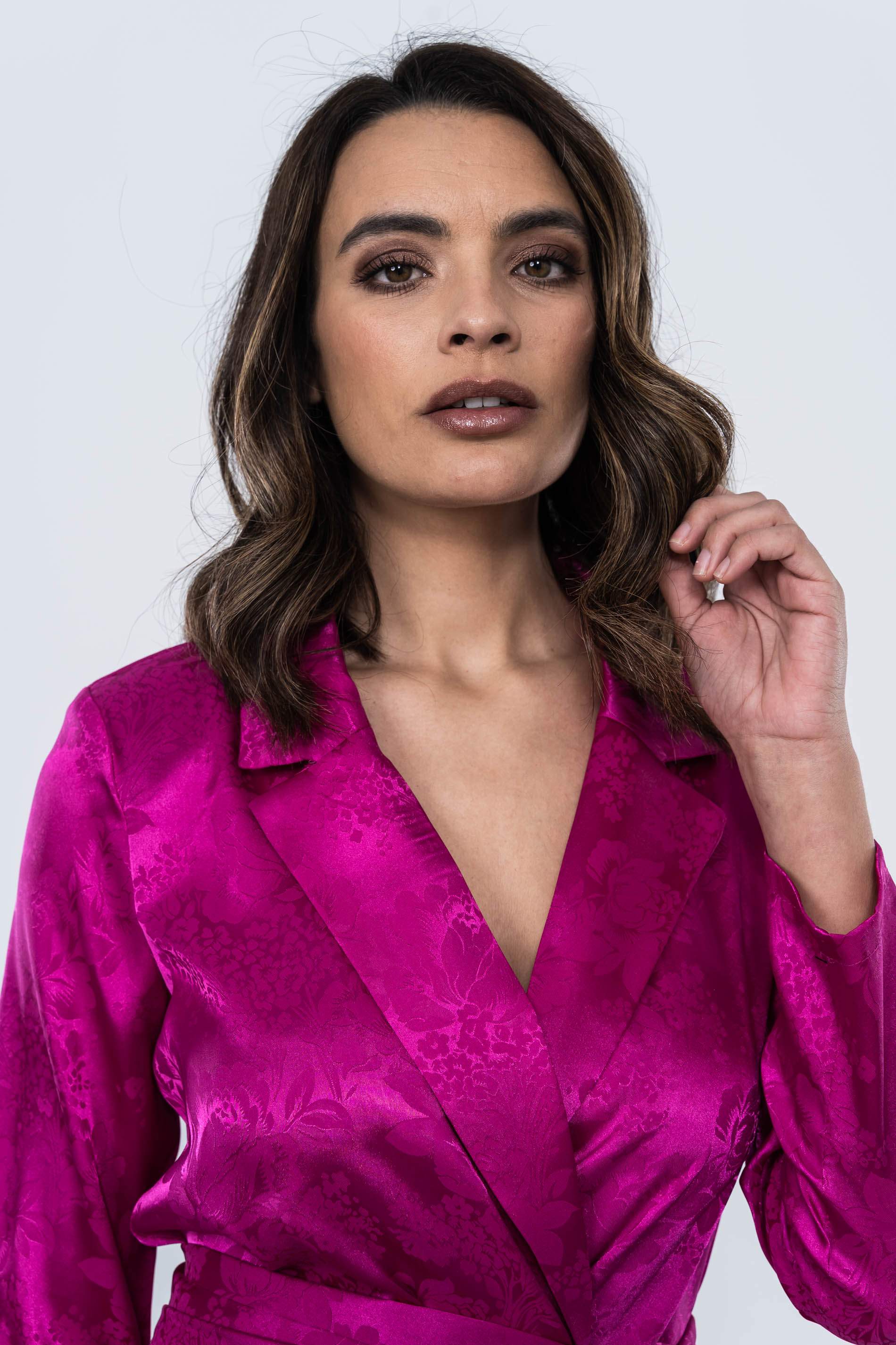 CHAQUETA SATINADA JACQUARD LAZADA