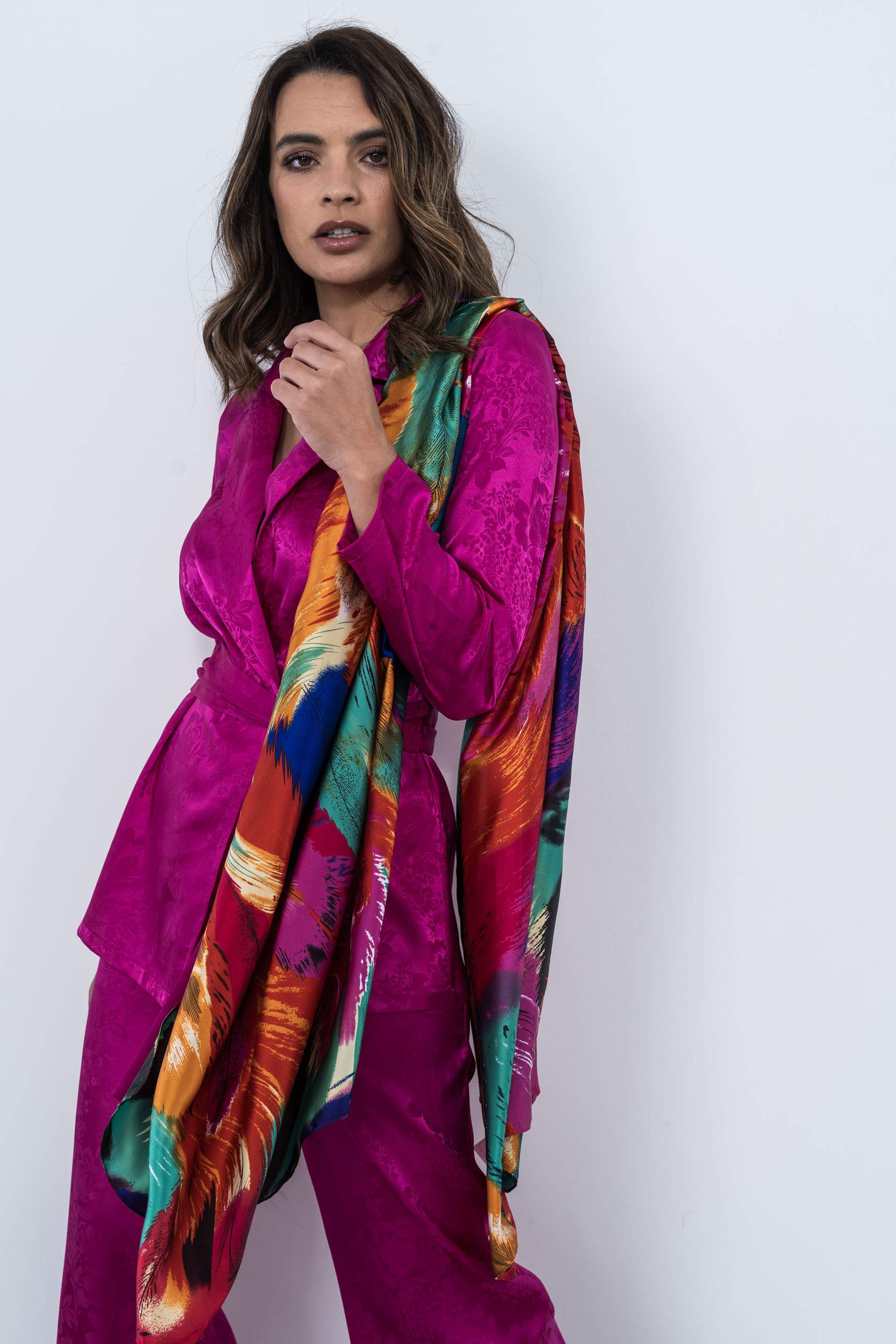 CHAQUETA SATINADA JACQUARD LAZADA