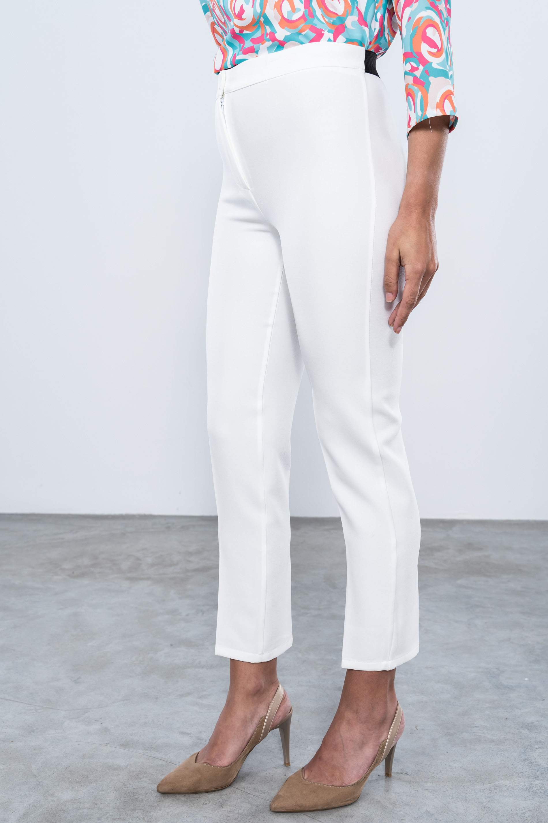 PANTALON VESTIR GOMA CINTURA BLANCO