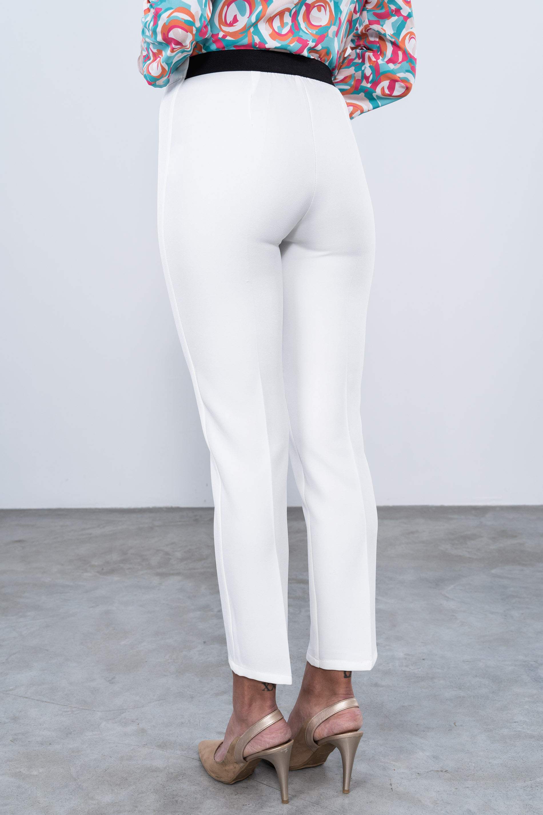 PANTALON VESTIR GOMA CINTURA BLANCO