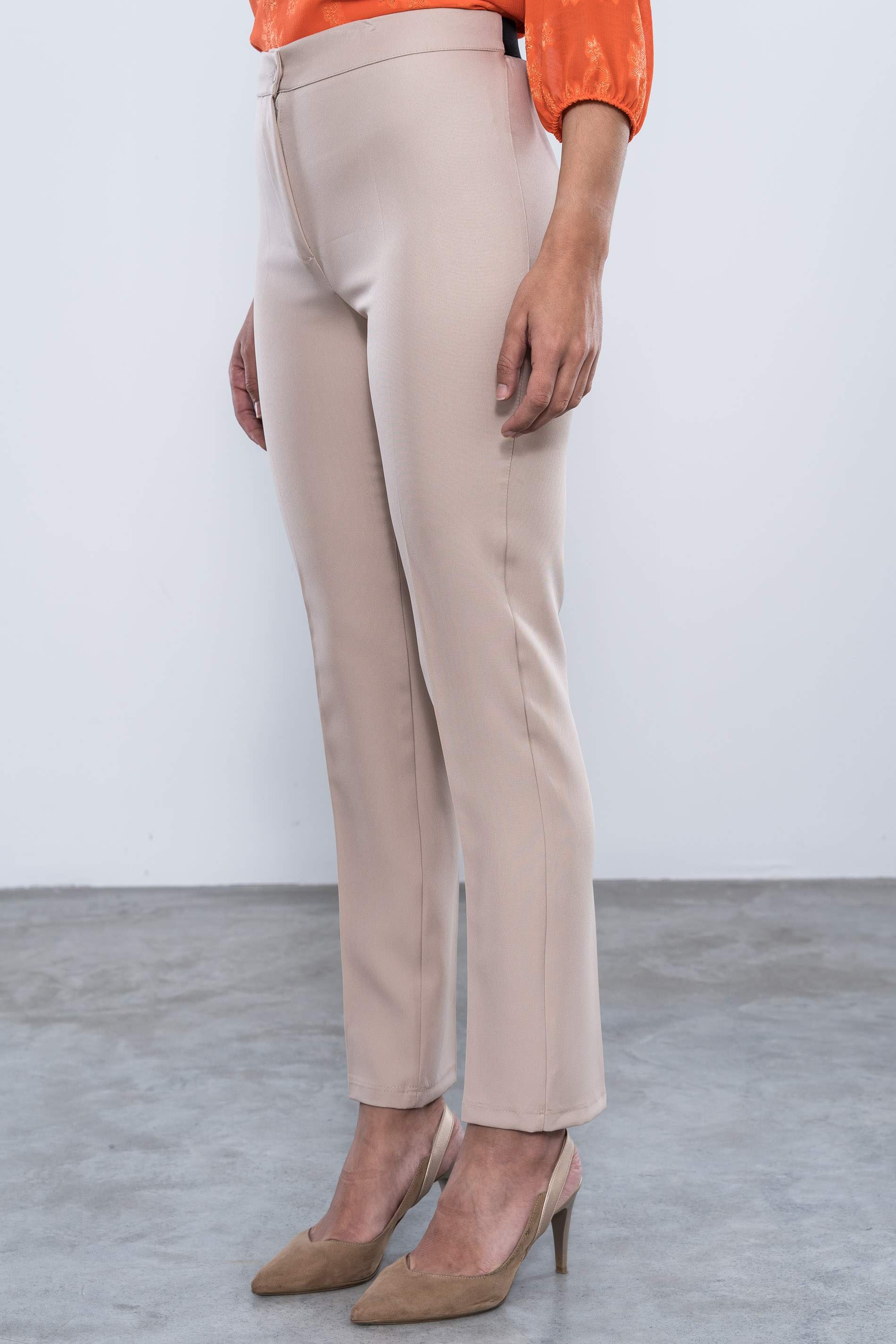 PANTALON VESTIR GOMA CINTURA BEIGE