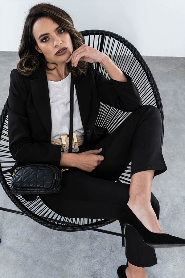 PANTALON VESTIR GOMA CINTURA NEGRO