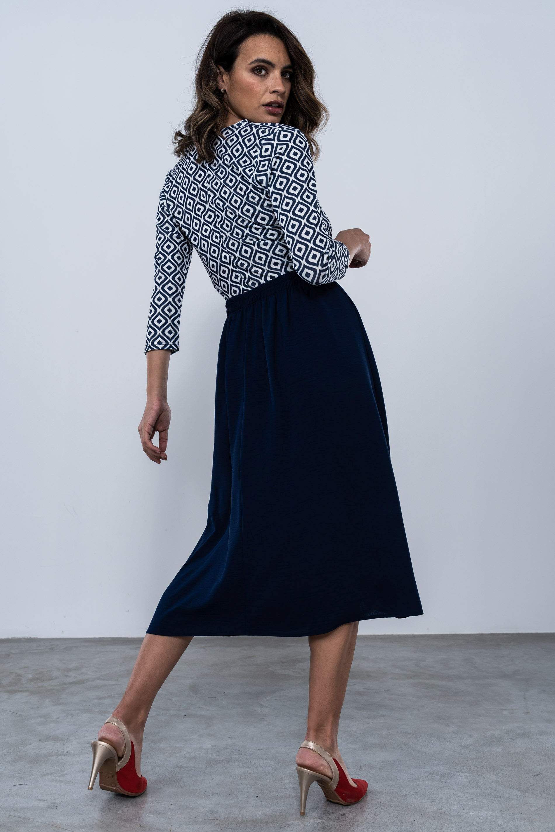 FALDA EVSE BOTONES MARINO