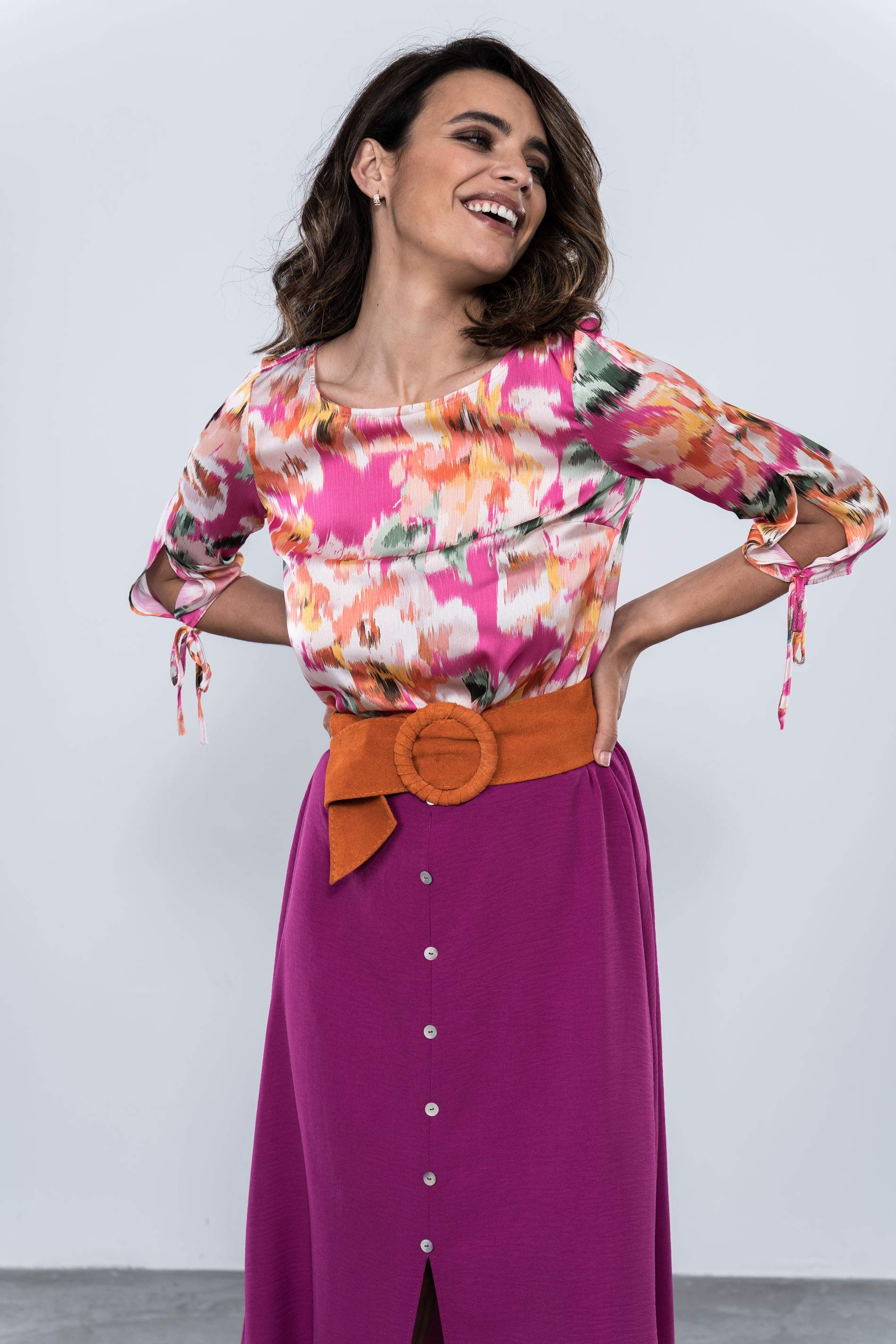 FALDA EVASE BOTONES BUGANVILLA