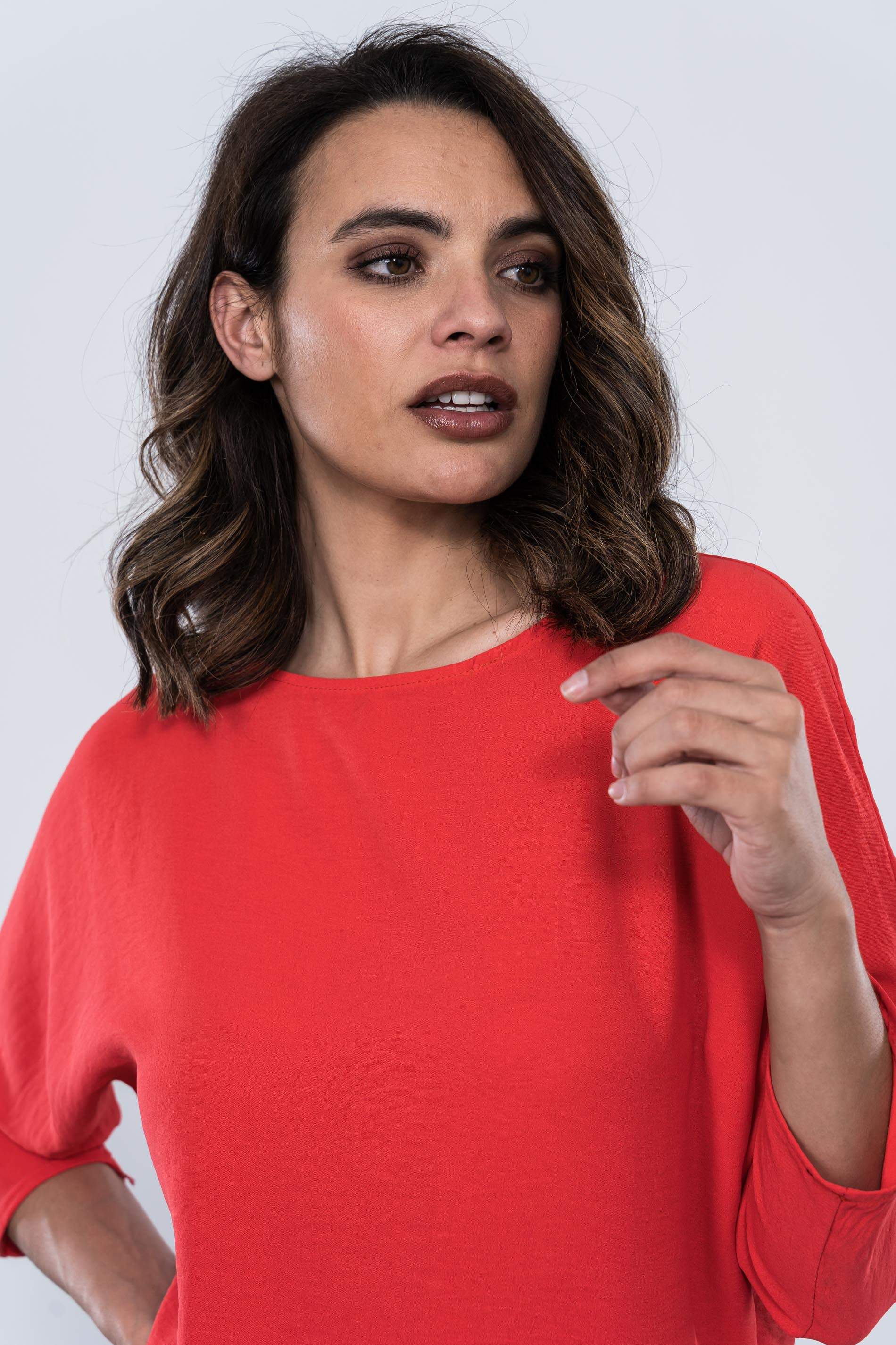 BLUSA LAZADA CADERA ROJO