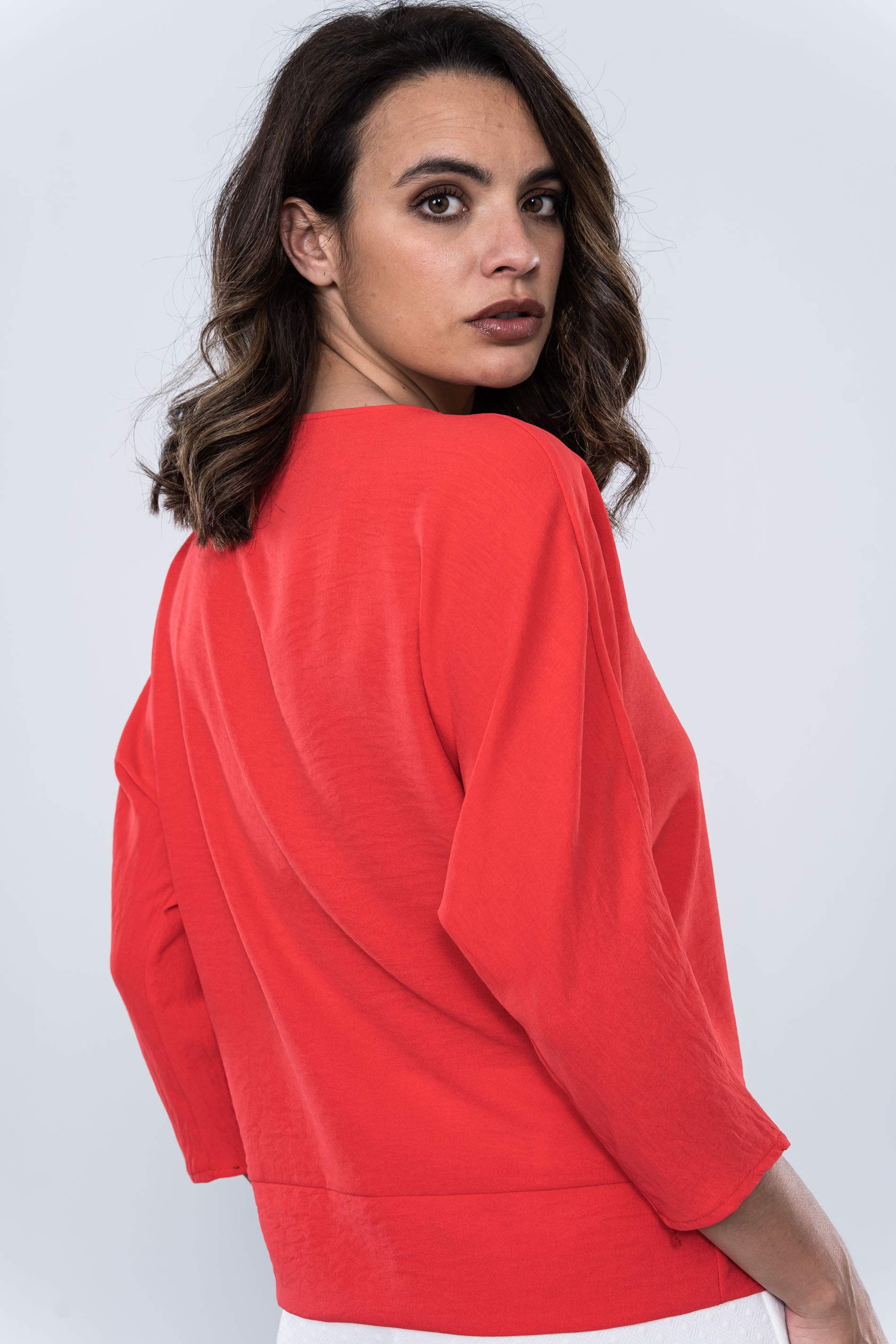 BLUSA LAZADA CADERA ROJO