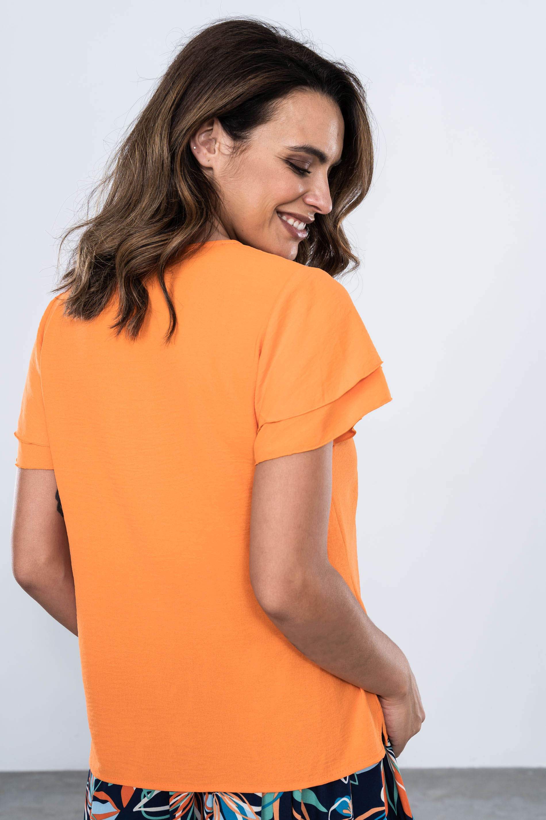 BLUSA MANGA DOBLE CAPA NARANJA
