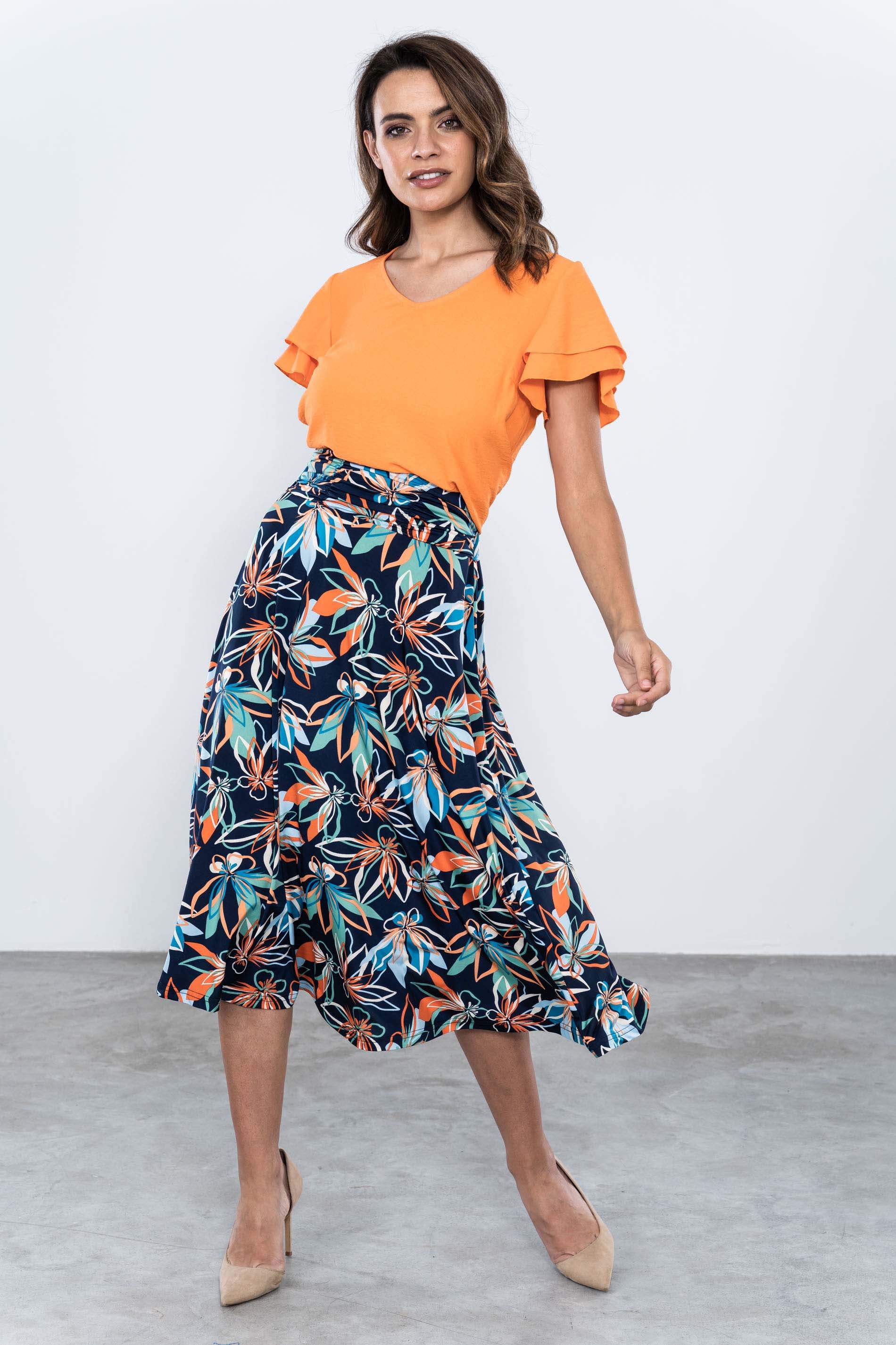 BLUSA MANGA DOBLE CAPA NARANJA