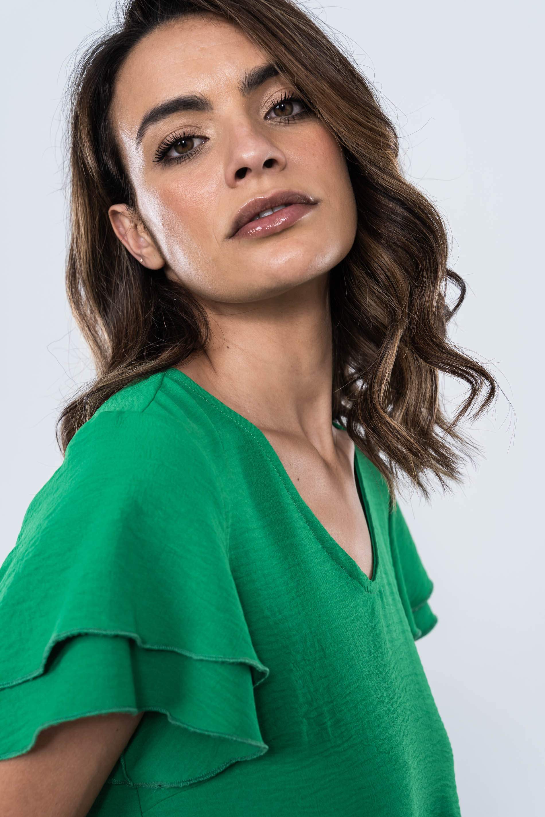 BLUSA MANGA DOBLE CAPA VERDE