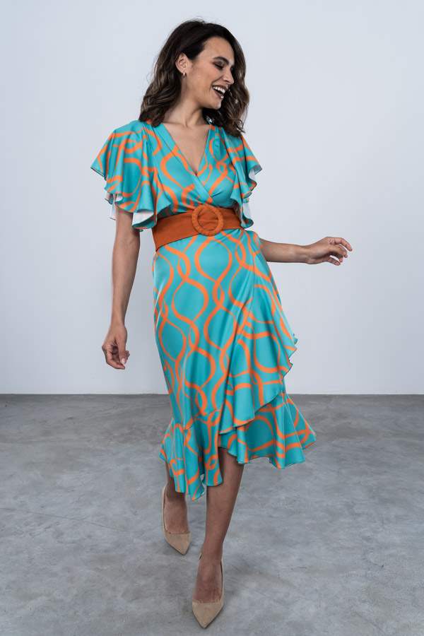 VESTIDO ENVOLVENTE VOLANTE
