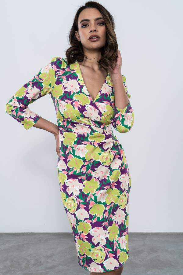 VESTIDO FRUNCE CINTURA FLORAL