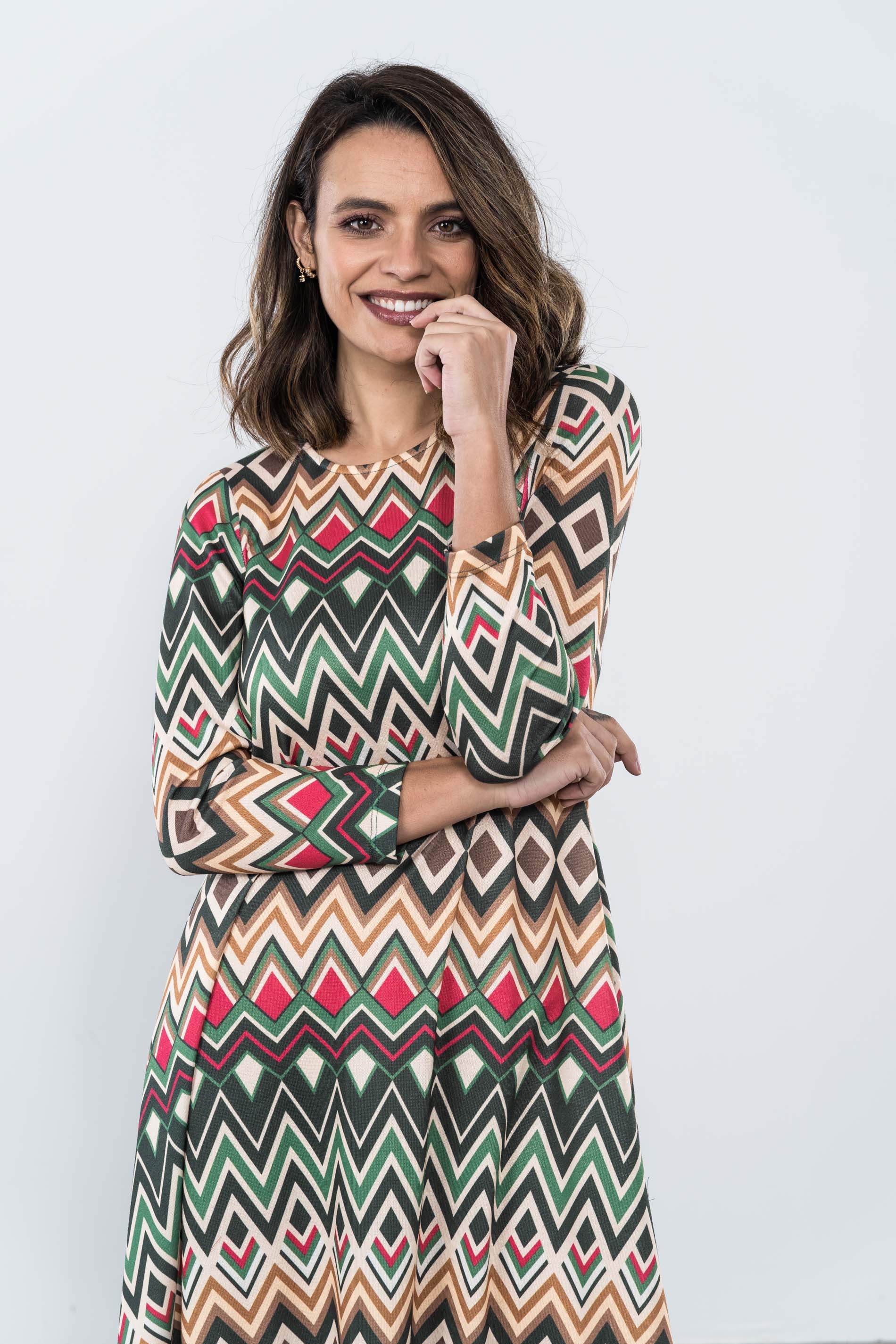 VESTIDO PUNTO EVASÉ ROMBOS