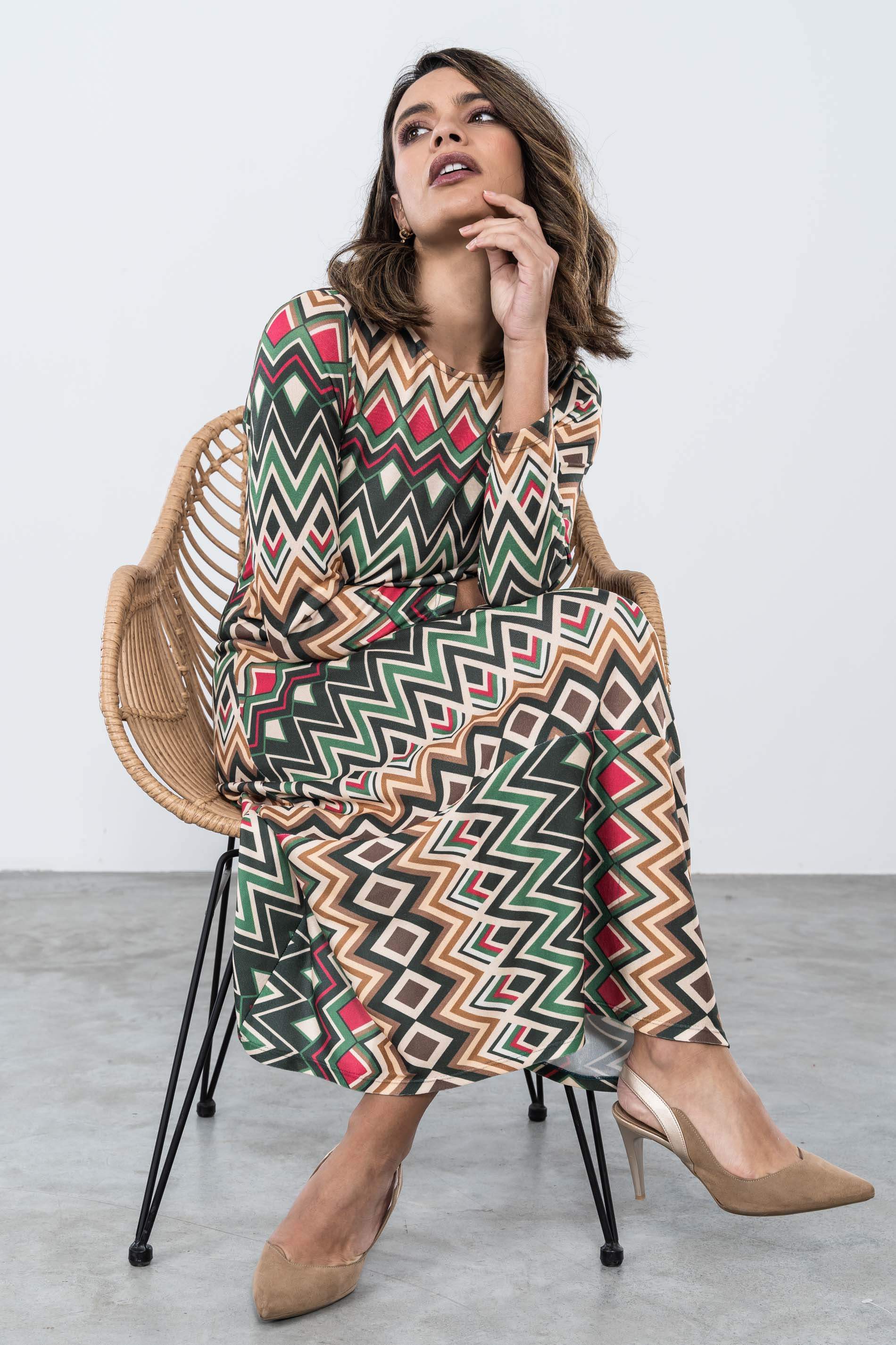 VESTIDO PUNTO EVASÉ ROMBOS