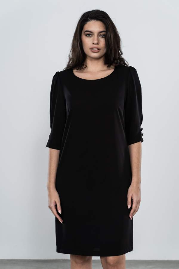 VESTIDO MANGA ABULLONADA NEGRO
