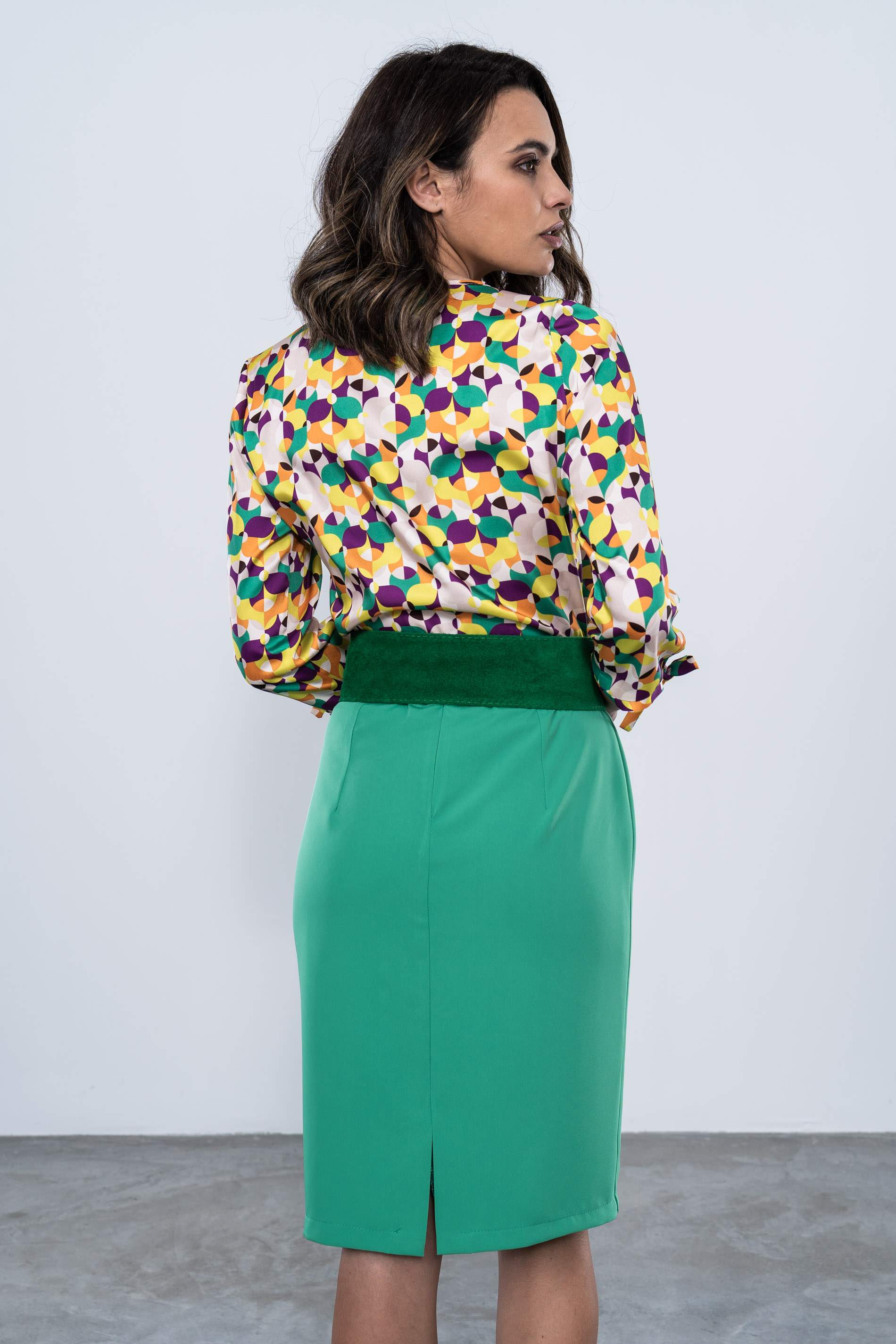 FALDA BASICA RECTA VERDE