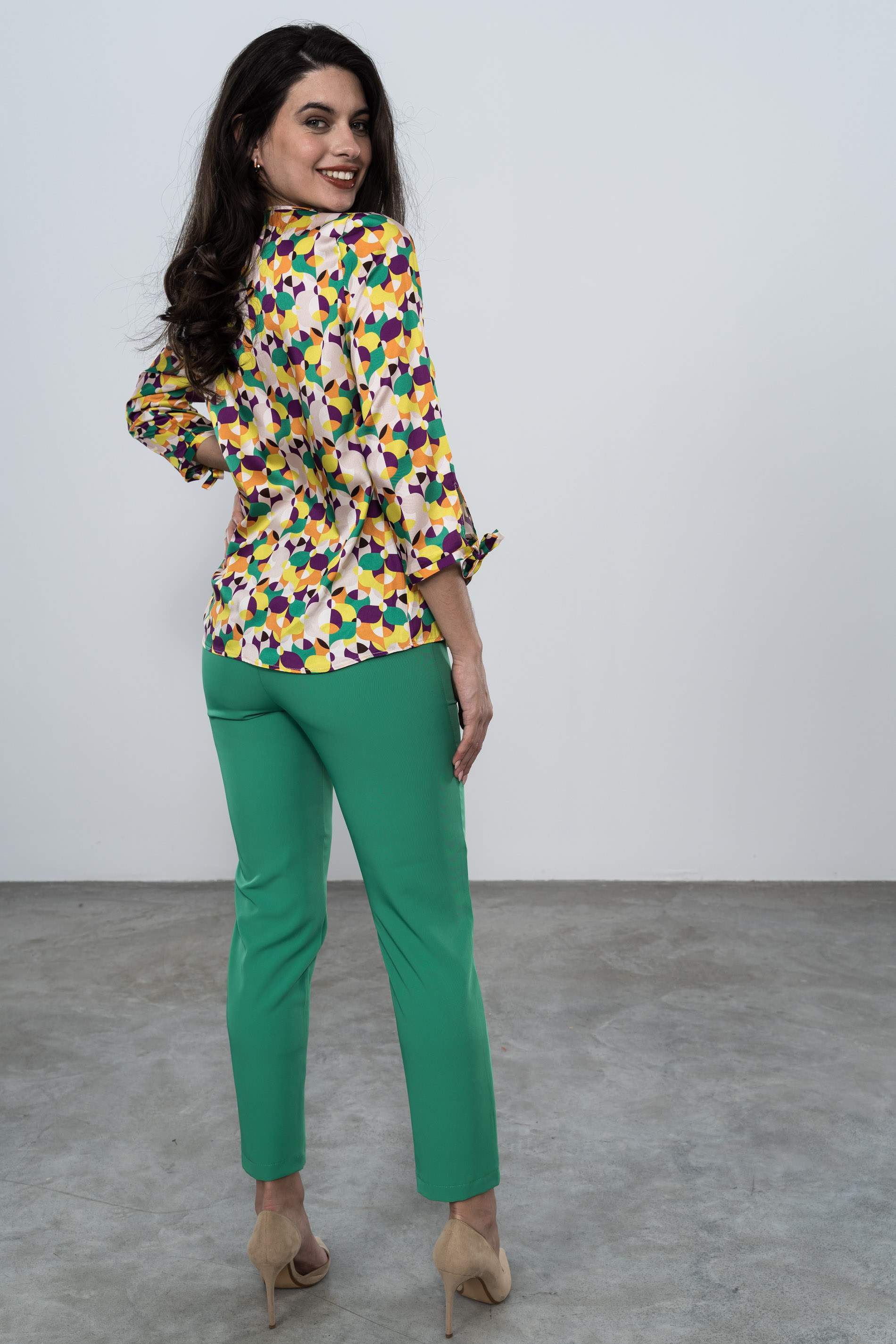 PANTALON VESTIR GOMA VERDE