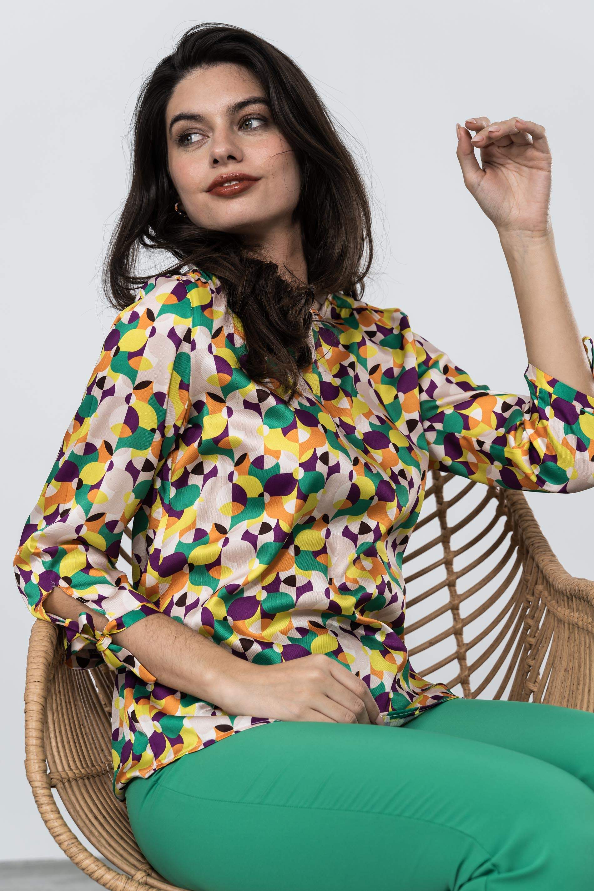 PANTALON VESTIR GOMA VERDE